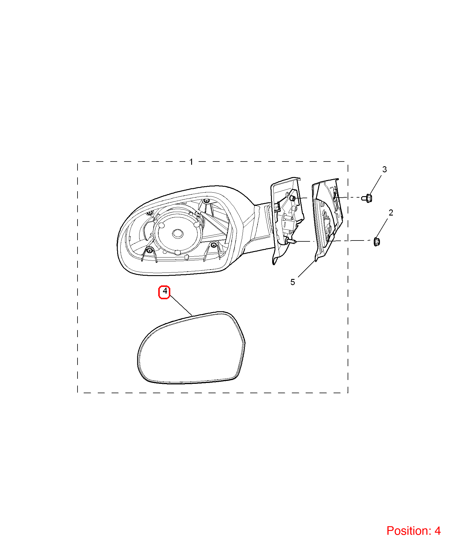 MG Reverse mirror glass OEM 10030384 FOR MG350 10030384-MG_OEM