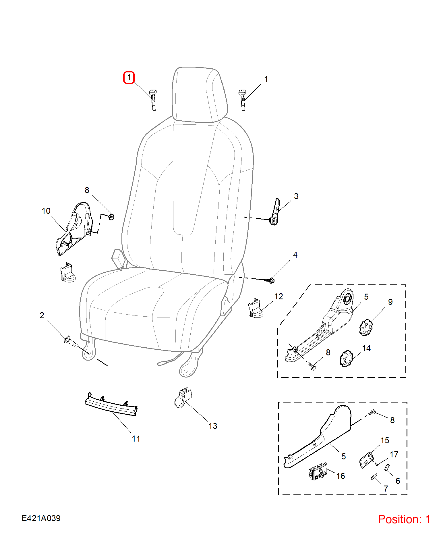 MG Headrest guide piece OEM 10030872ESC 10030872ESC-MG_OEM
