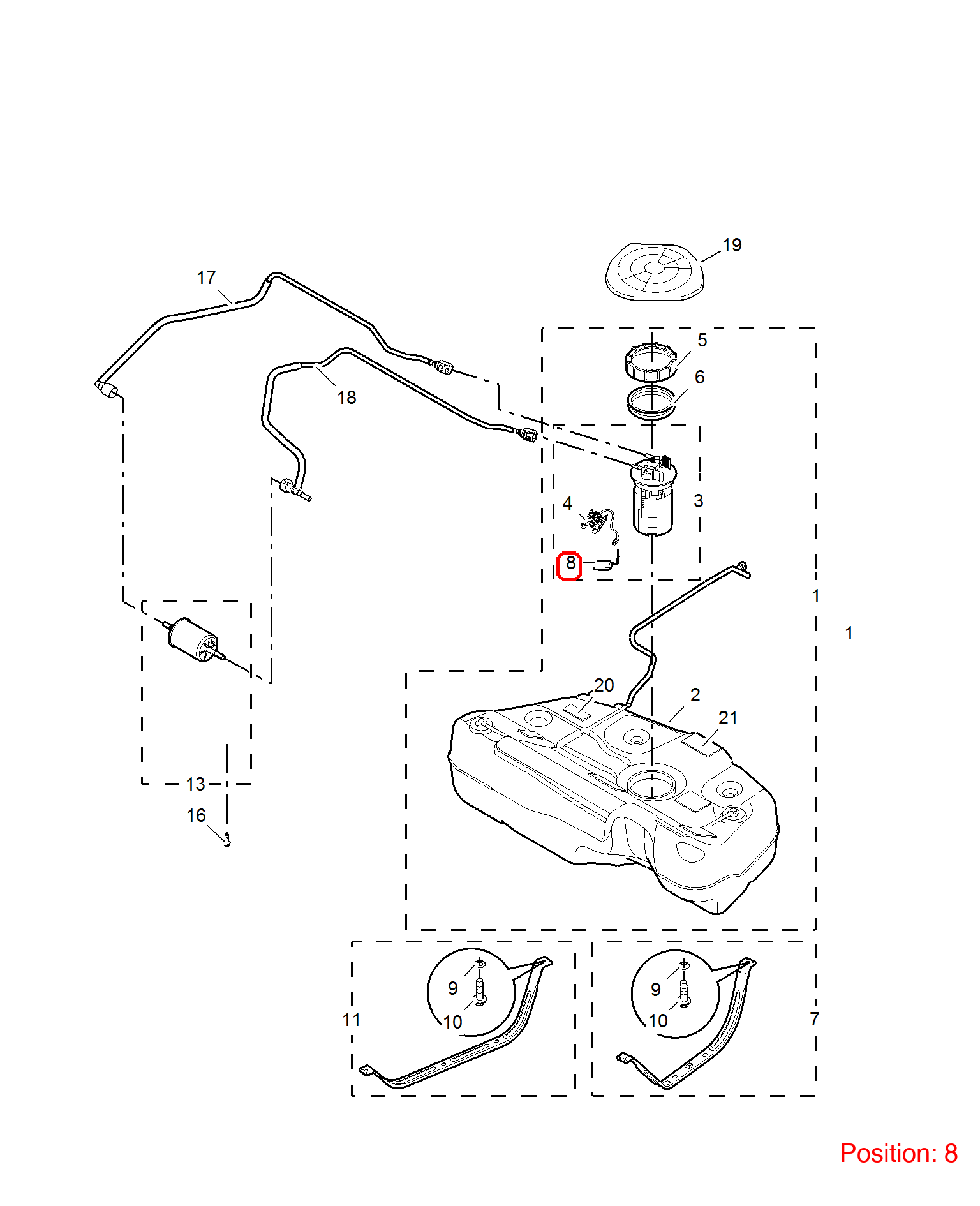 MG Fuel Level Sensor OEM 10037021 FOR MG6 MG550 10037021-MG_OEM