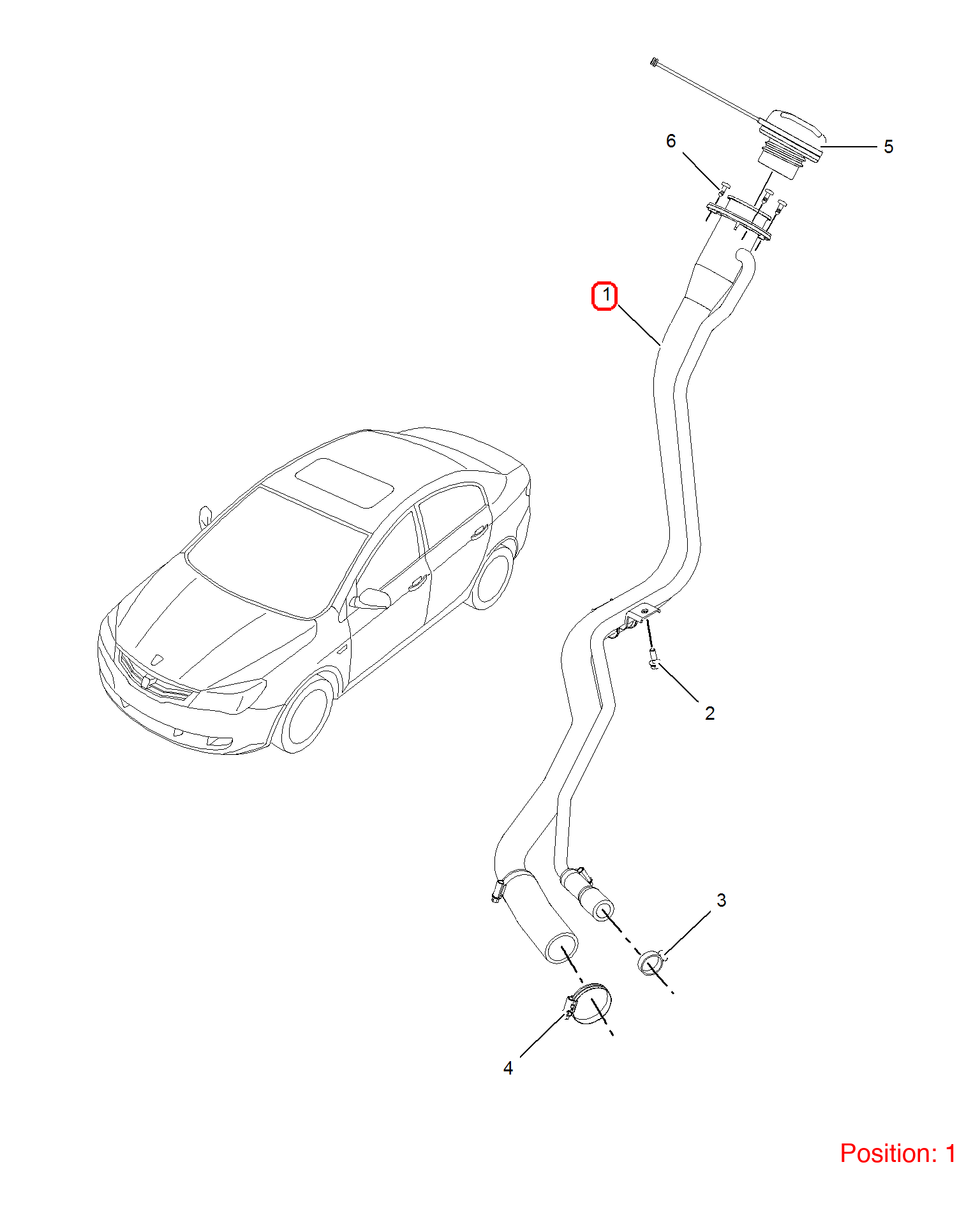 MG Fuel filling pipe OEM 10037867 FOR MG5 10037867-MG_OEM