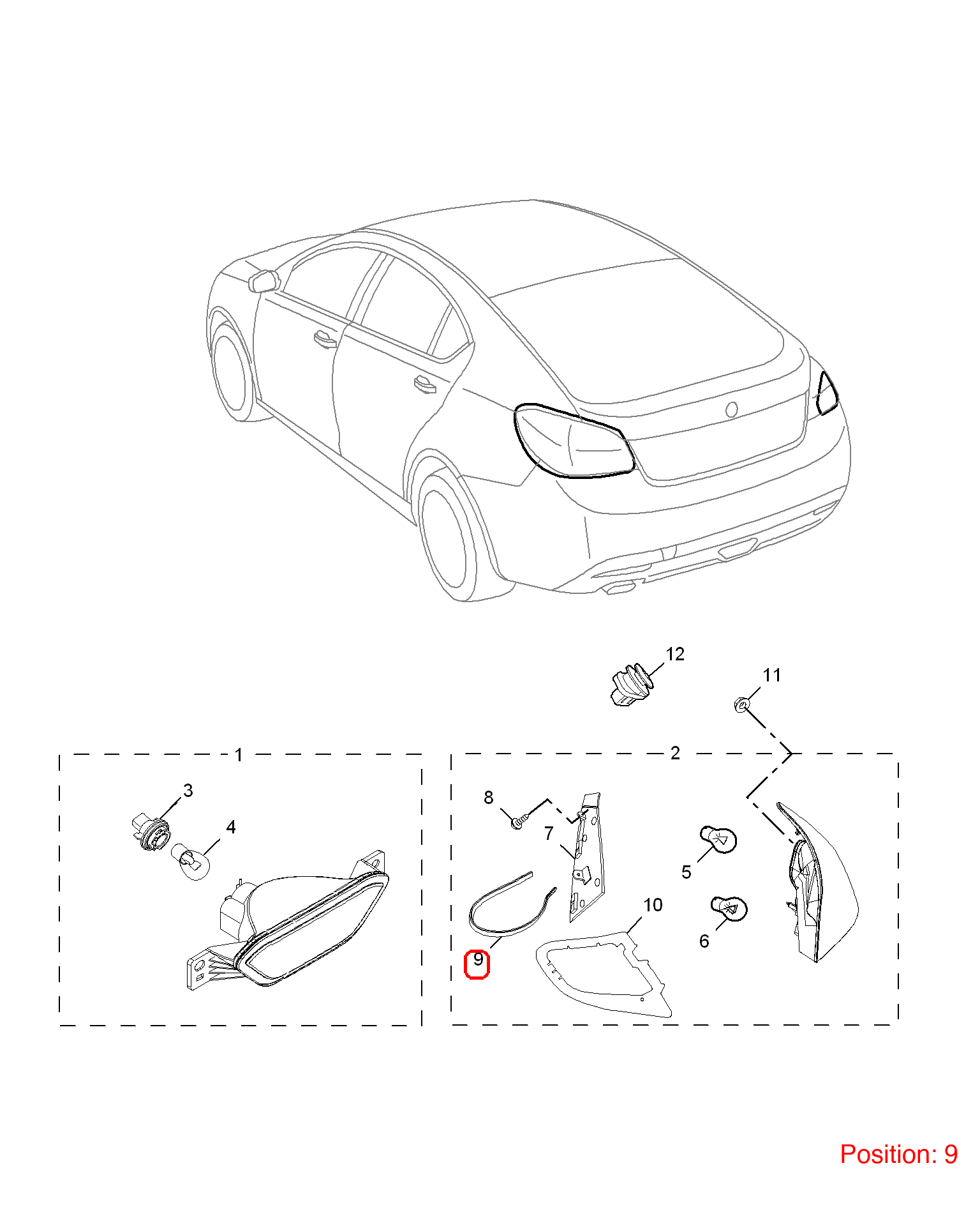 MG Rear taillight gasket OEM 10038156 FOR MG6 10038156-MG_OEM