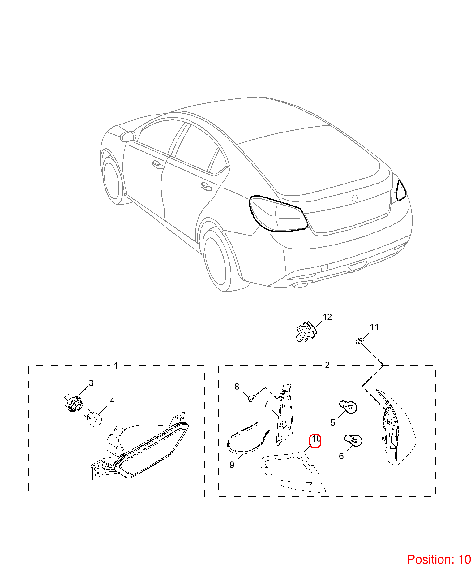 MG Rear taillight gasket OEM 10038157 FOR MG6 10038157-MG_OEM