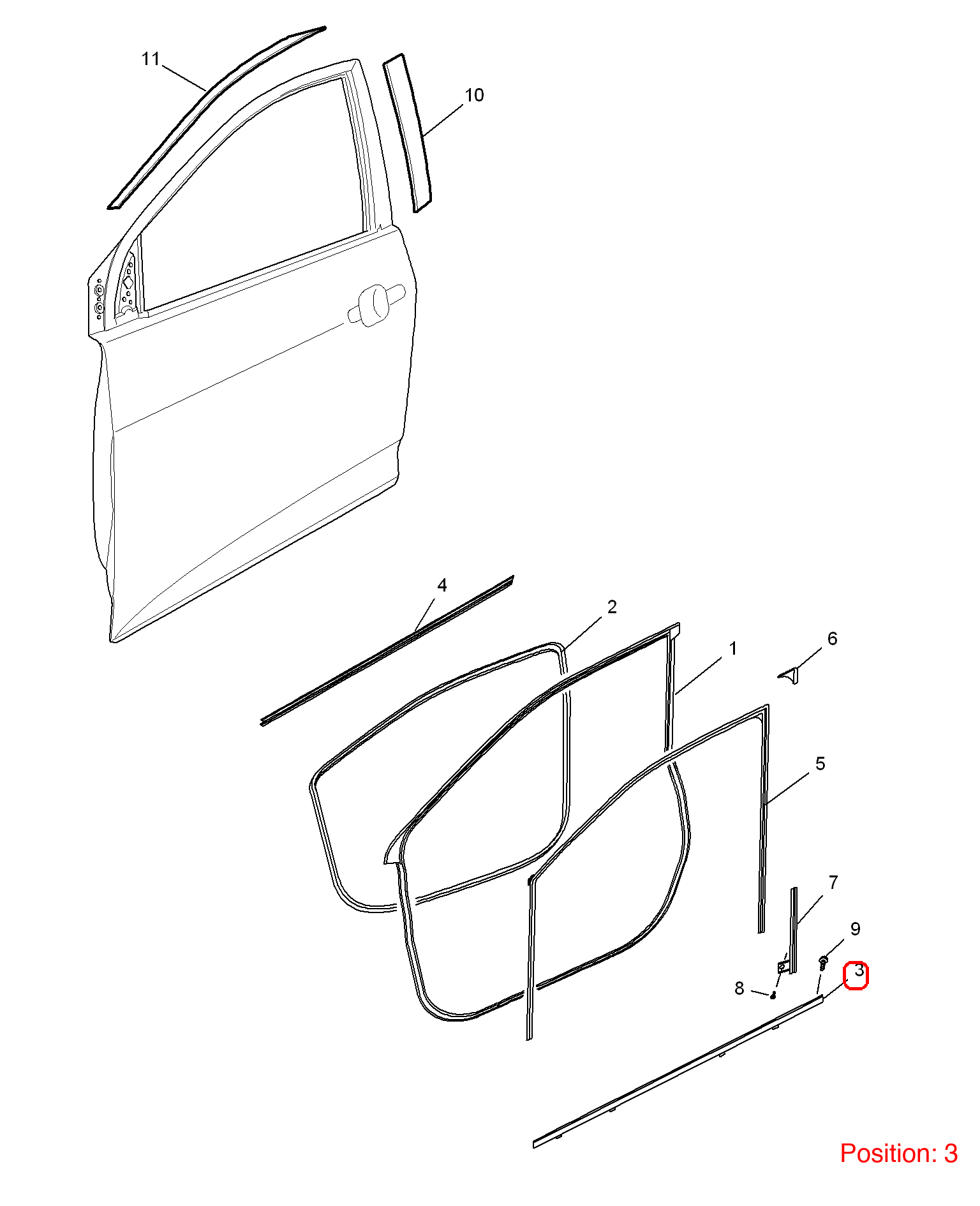 MG Door glass pressure strip OEM 10040230 FOR MG 10040230-MG_OEM