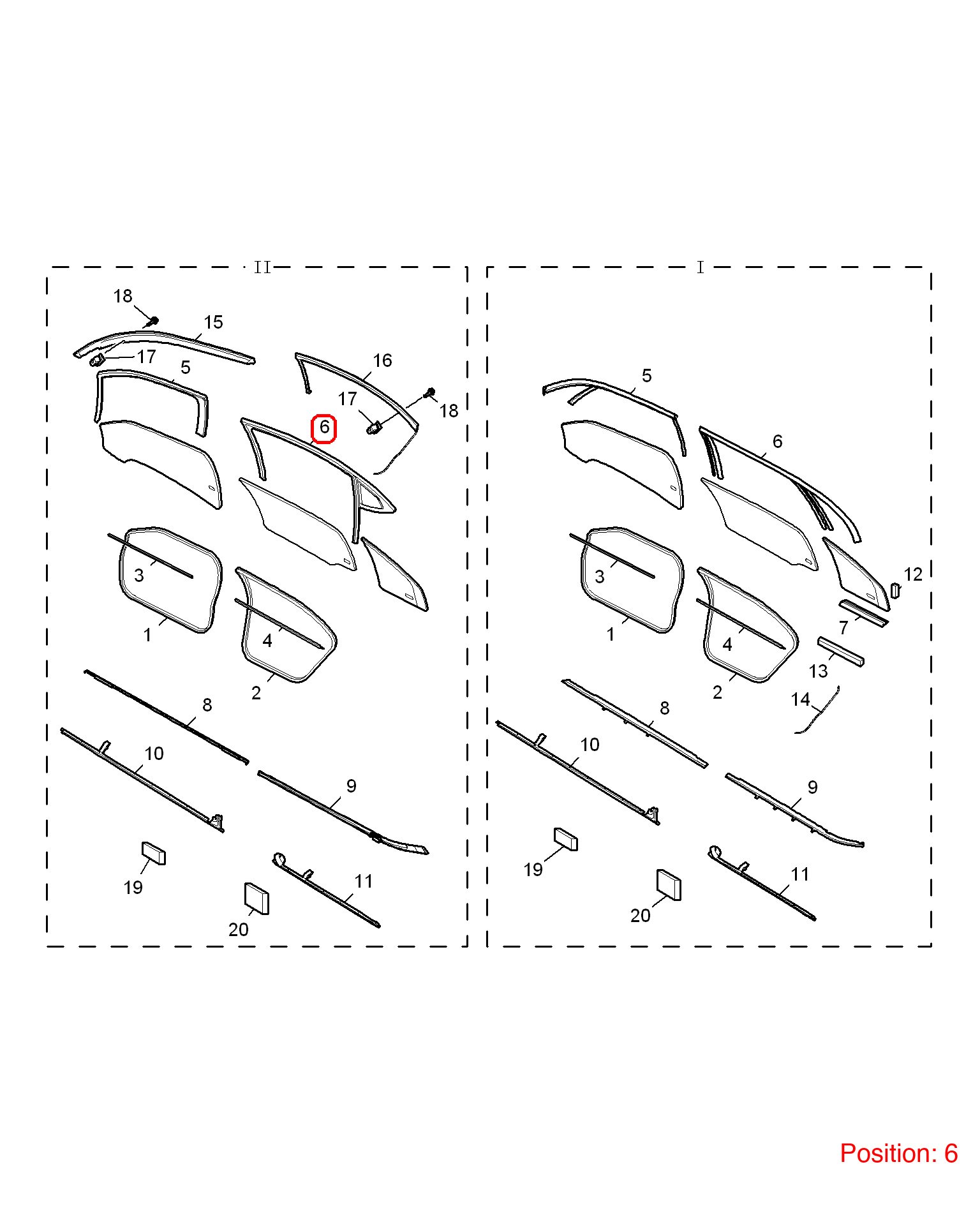 MG Door glass lift rubber strip OEM 10040564 FOR MG6 MG550 10040564-MG_OEM