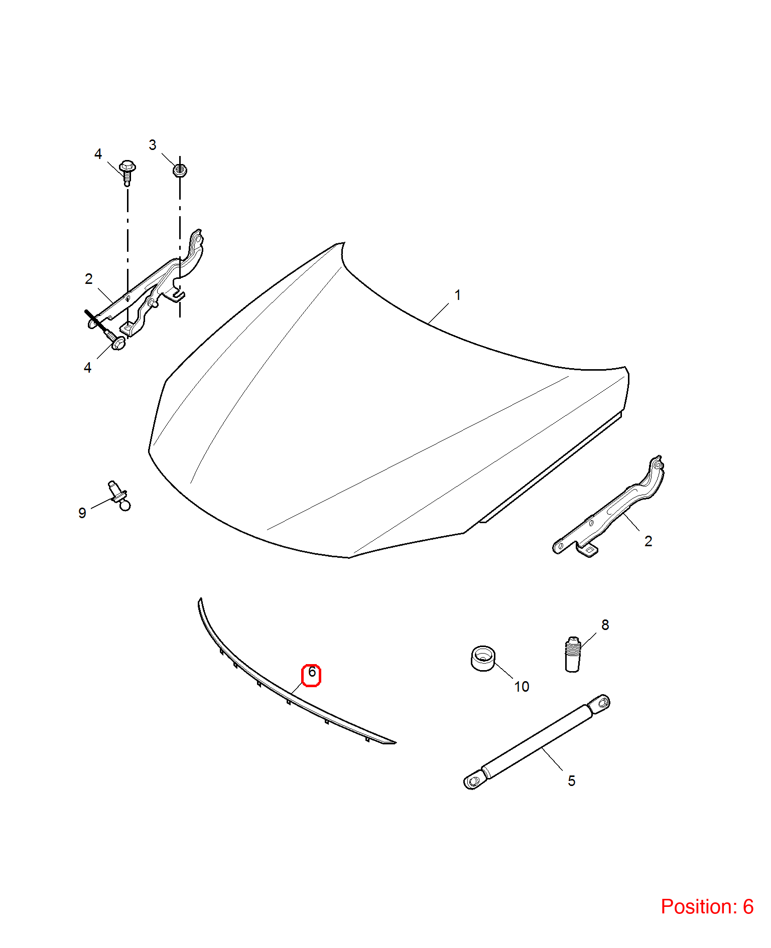MG Hood rubber strip OEM 10043747 FOR MG6 10043747-MG_OEM