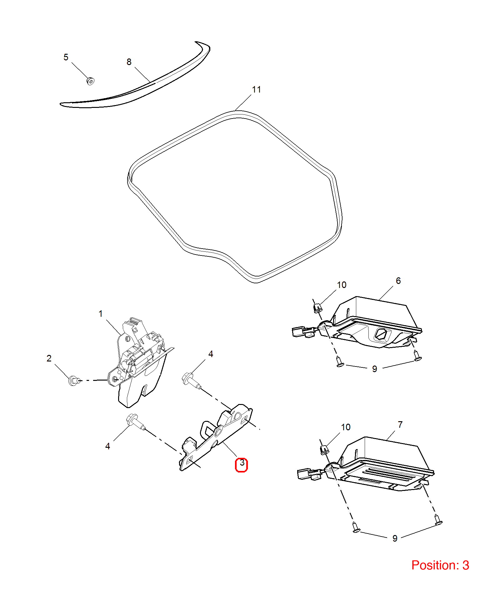 MG Tailgate lock buckle OEM 10045446 FOR MG6 10045446-MG_OEM