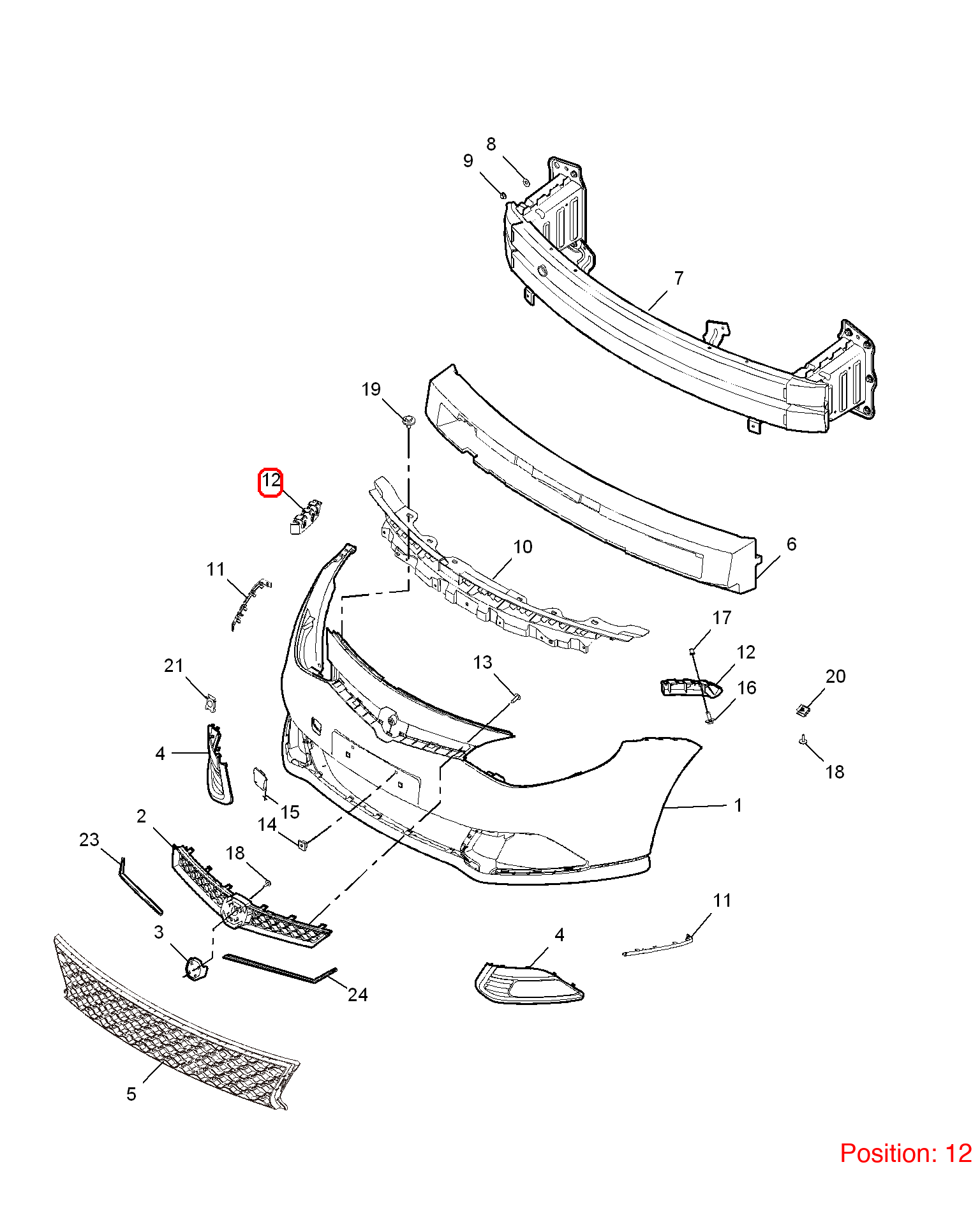 MG Bumper Cover Bracket OEM 10049085 FOR MG6 10049085-MG_OEM