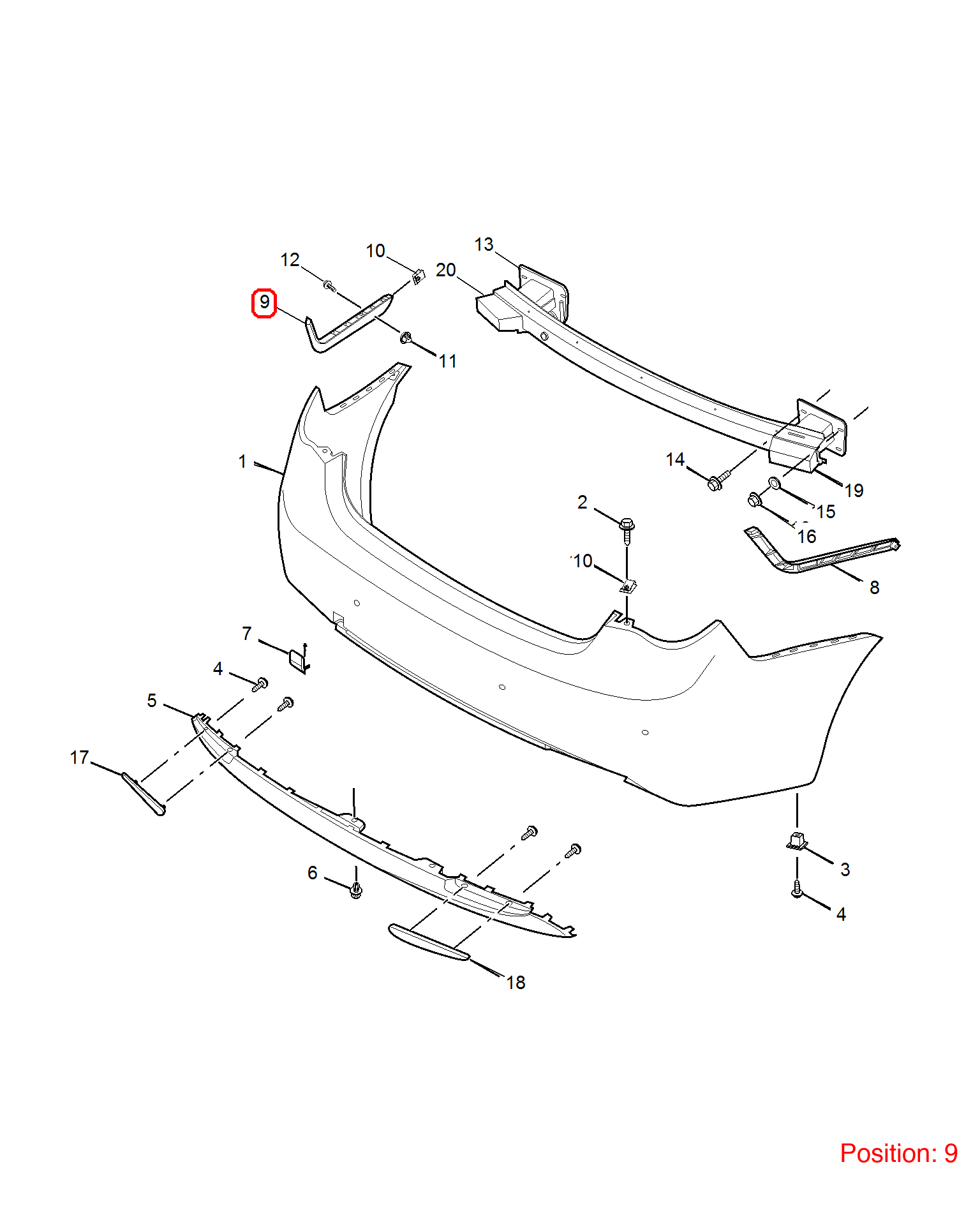 MG Bumper Cover Bracket OEM 10049095 FOR MG6 10049095-MG_OEM