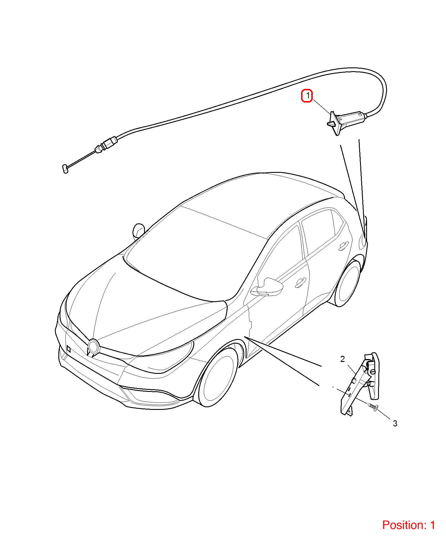 MG Fuel tank cap cable OEM 10050602 FOR MG5 10050602-MG_OEM