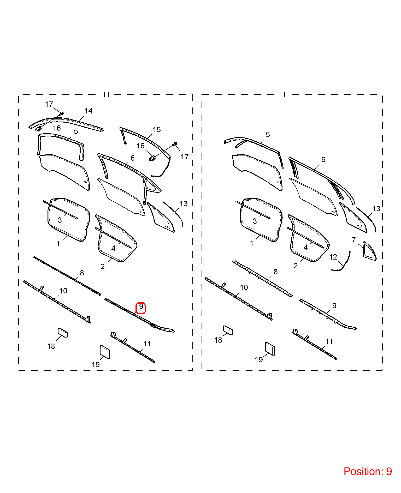 MG Door glass pressure strip OEM 10050834 FOR MG6 10050834-MG_OEM