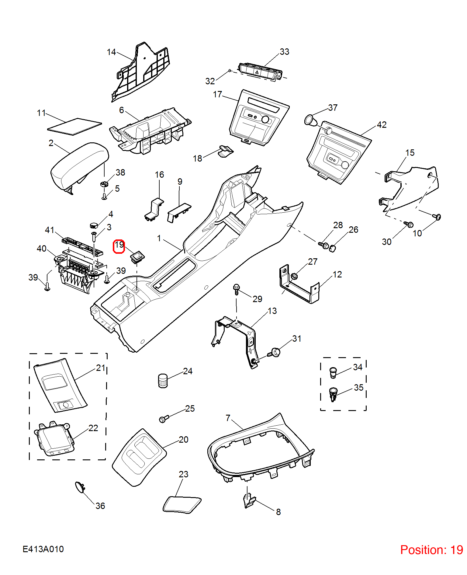 MG Armrest box lock OEM 10056045ASA FOR MG5 10056045ASA-MG_OEM