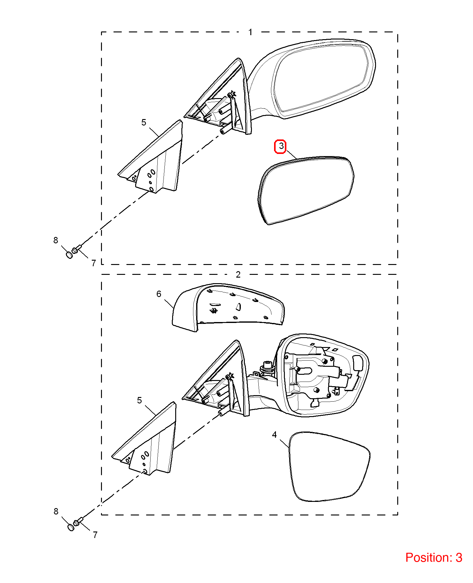 MG Reverse mirror glass OEM 10064094 FOR MG6 MG550 10064094-MG_OEM