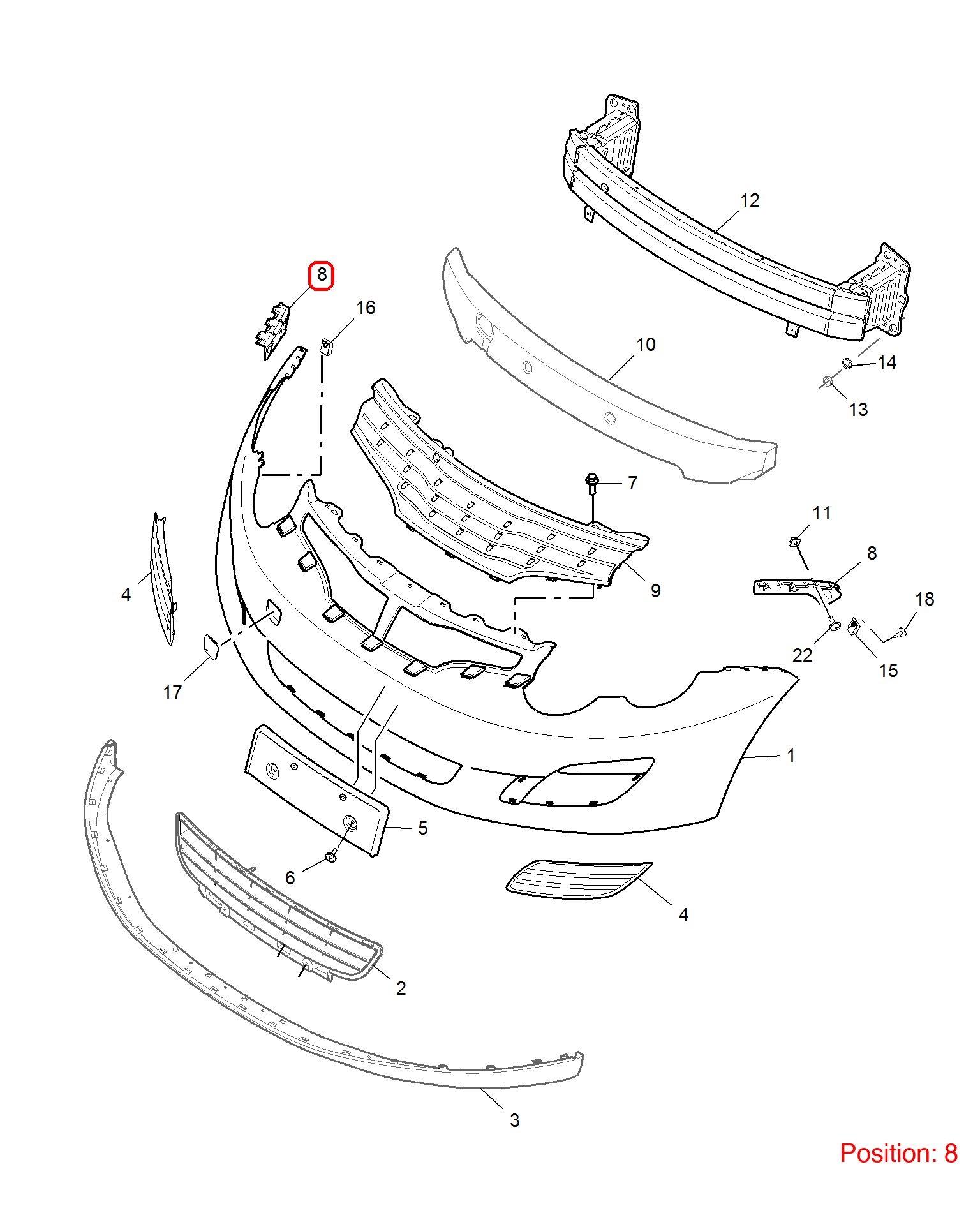 MG Bumper Cover Bracket OEM 10065161 FOR MG6 MG550 10065161-MG_OEM