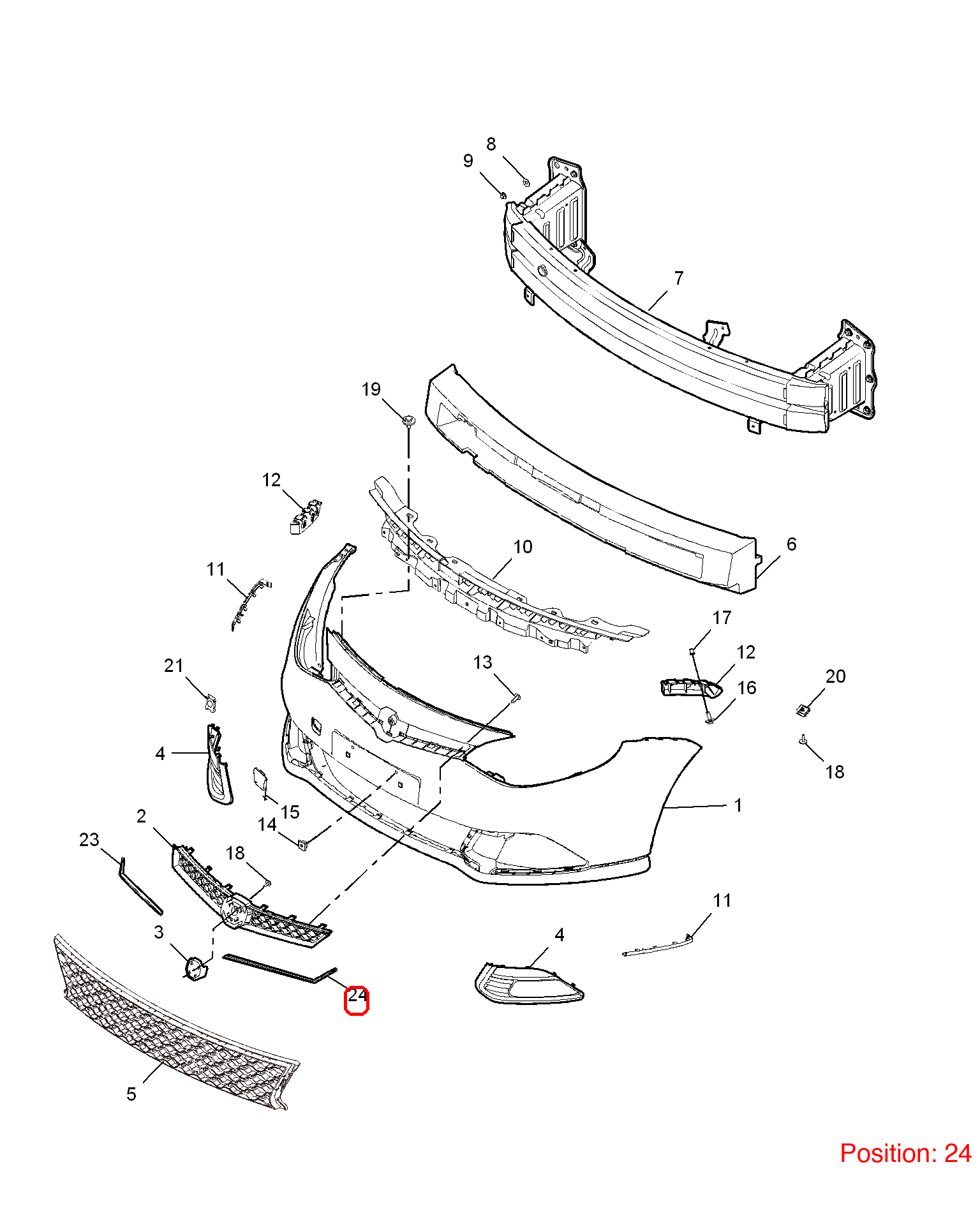 MG Front grille trim OEM 10065254 FOR MG6 10065254-MG_OEM