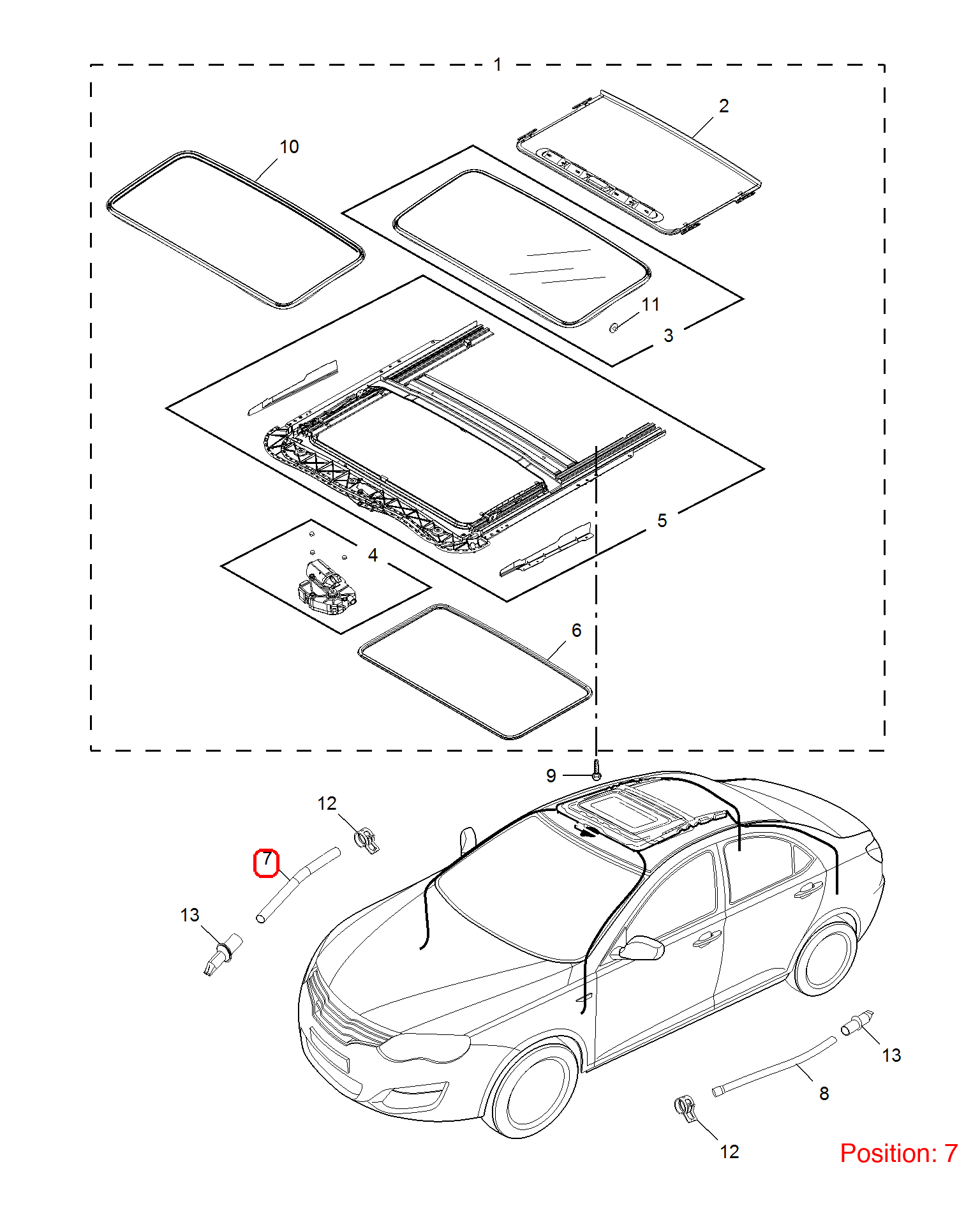 MG Sunroof drain pipe OEM 10069781 FOR MG6 MG550 10069781-MG_OEM
