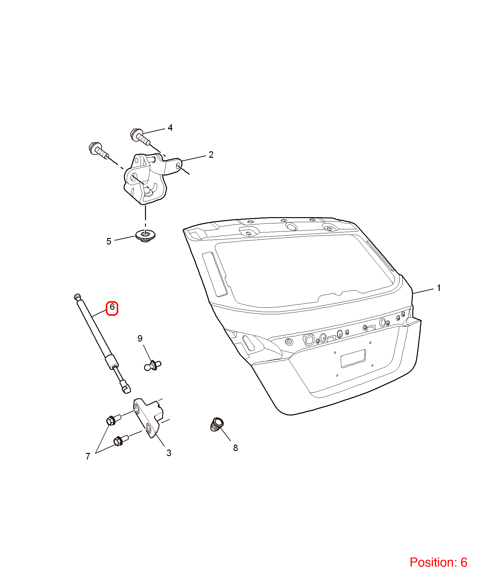 MG Tailgate Lift Support OEM 10070266 FOR MG5 10070266-MG_OEM