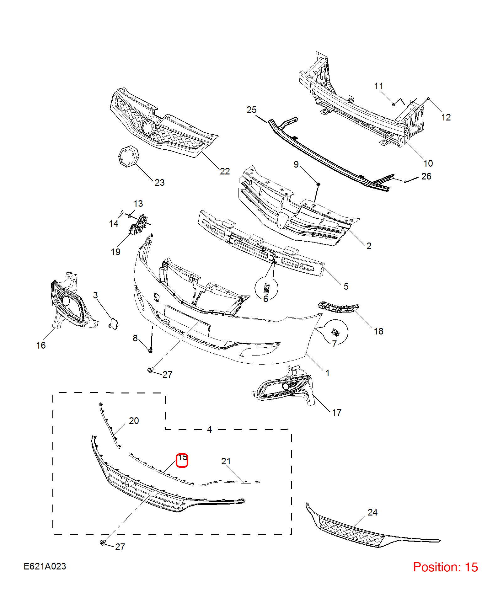 MG Bumper Trim OEM 10071177 FOR MG350 10071177-MG_OEM