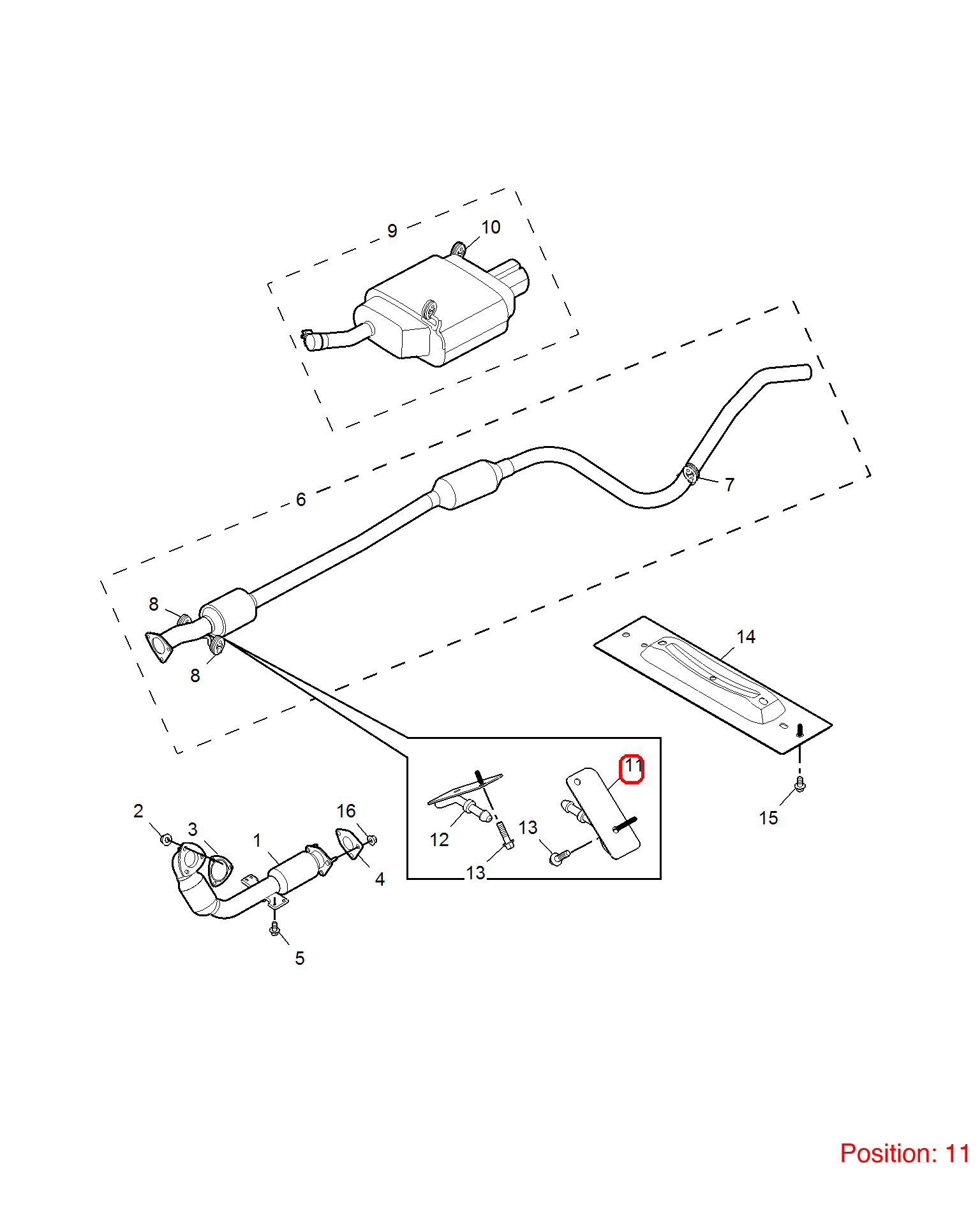 MG Exhaust pipe bracket OEM 10071297 FOR MG6 MG550 10071297-MG_OEM