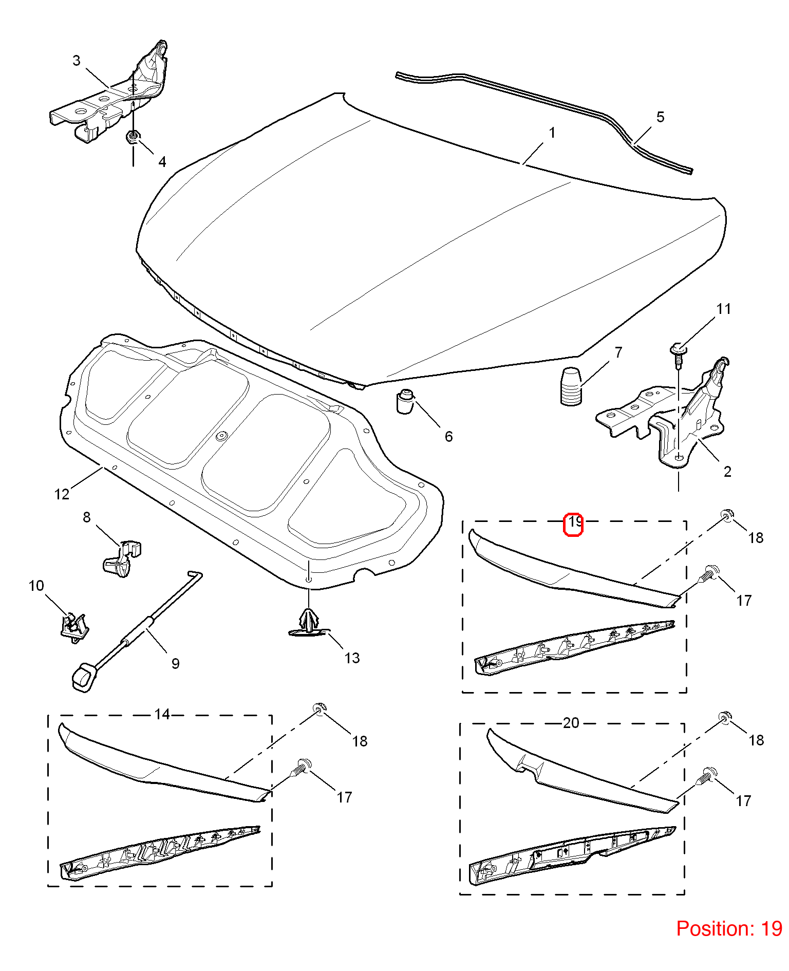 MG Hood trim strip OEM 10071690 FOR MG350 10071690-MG_OEM