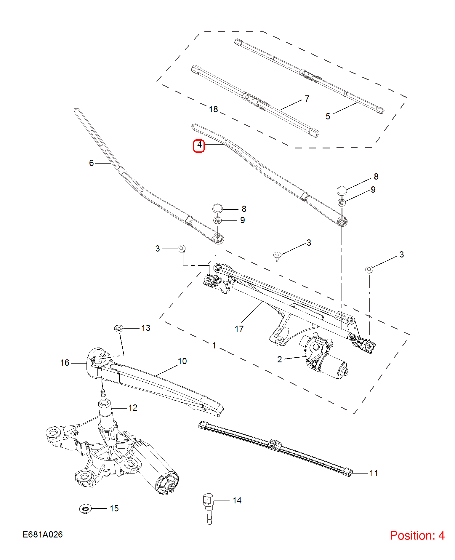 MG Wiper arm OEM 10074495 FOR MG350 MG5 10074495-MG_OEM