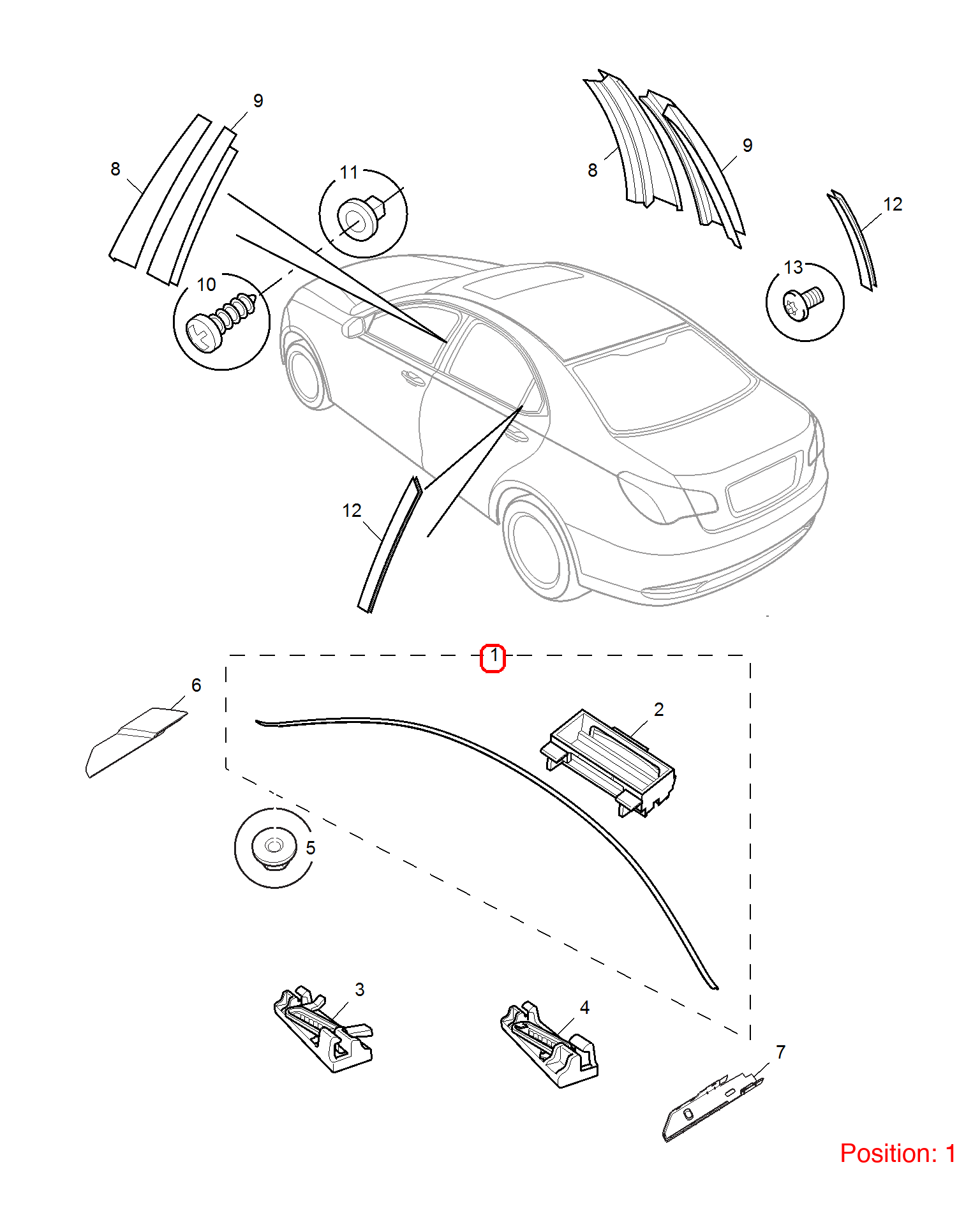 MG Roof trim strip OEM 10078384 FOR MG6 10078384-MG_OEM