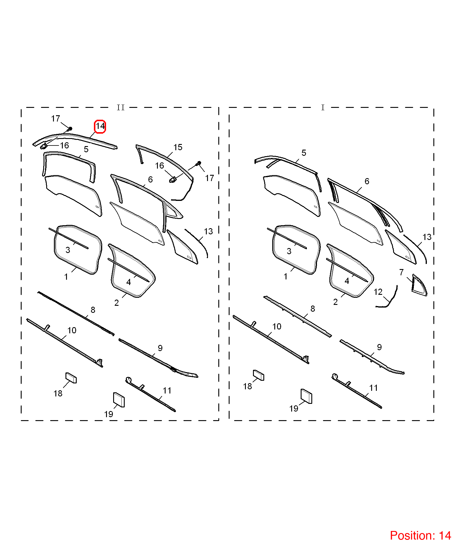 MG Door glass upper trim strip OEM 10081433 FOR MG6 MG550 10081433-MG_OEM