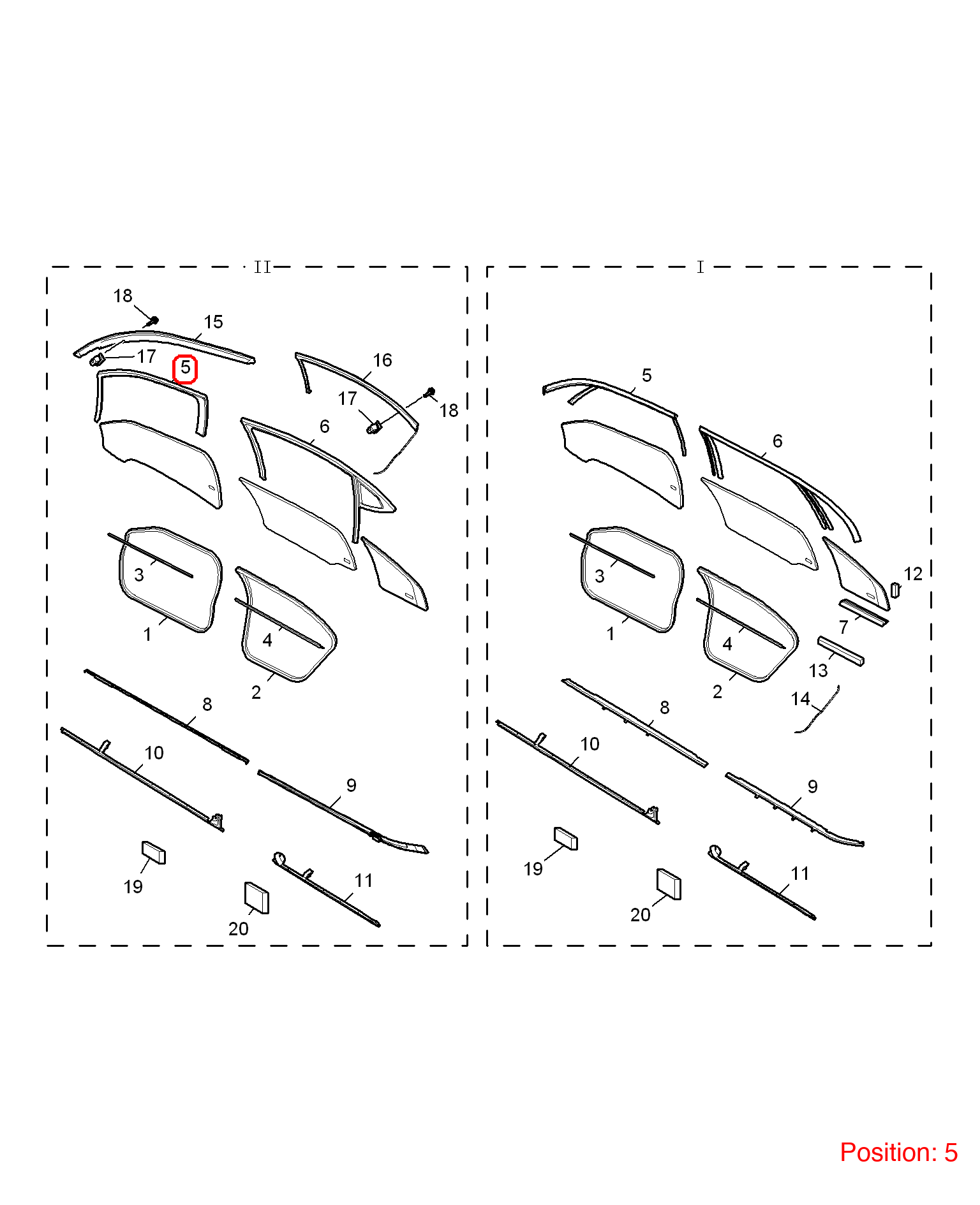 MG Door glass lift rubber strip OEM 10081601 FOR MG6 MG550 10081601-MG_OEM
