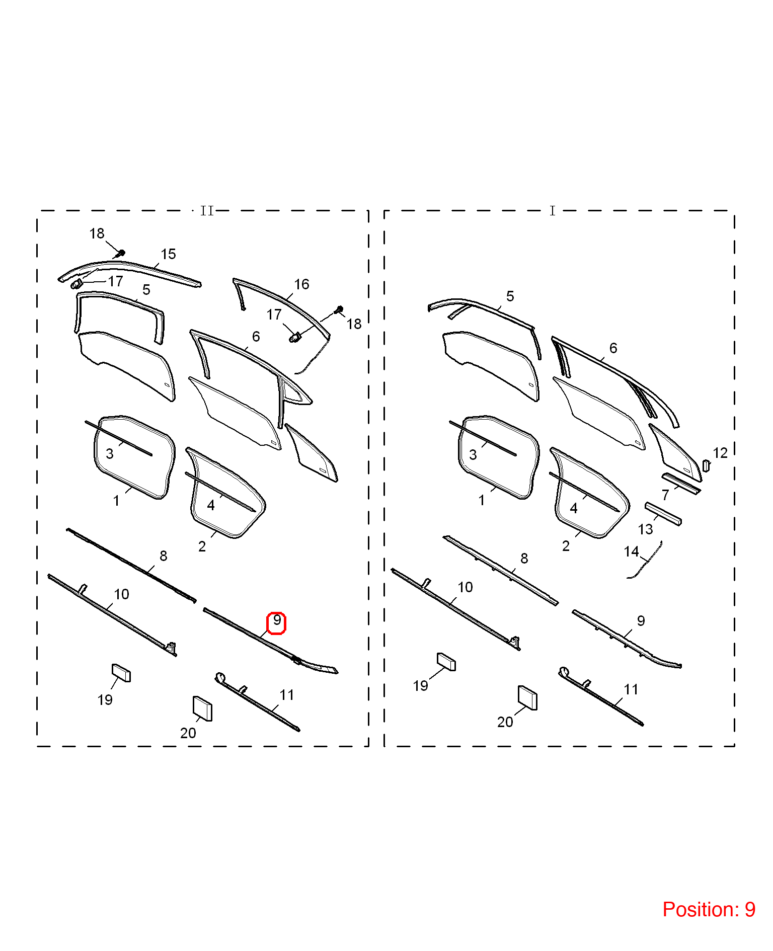 MG Door glass pressure strip OEM 10081607 FOR MG6 MG550 10081607-MG_OEM