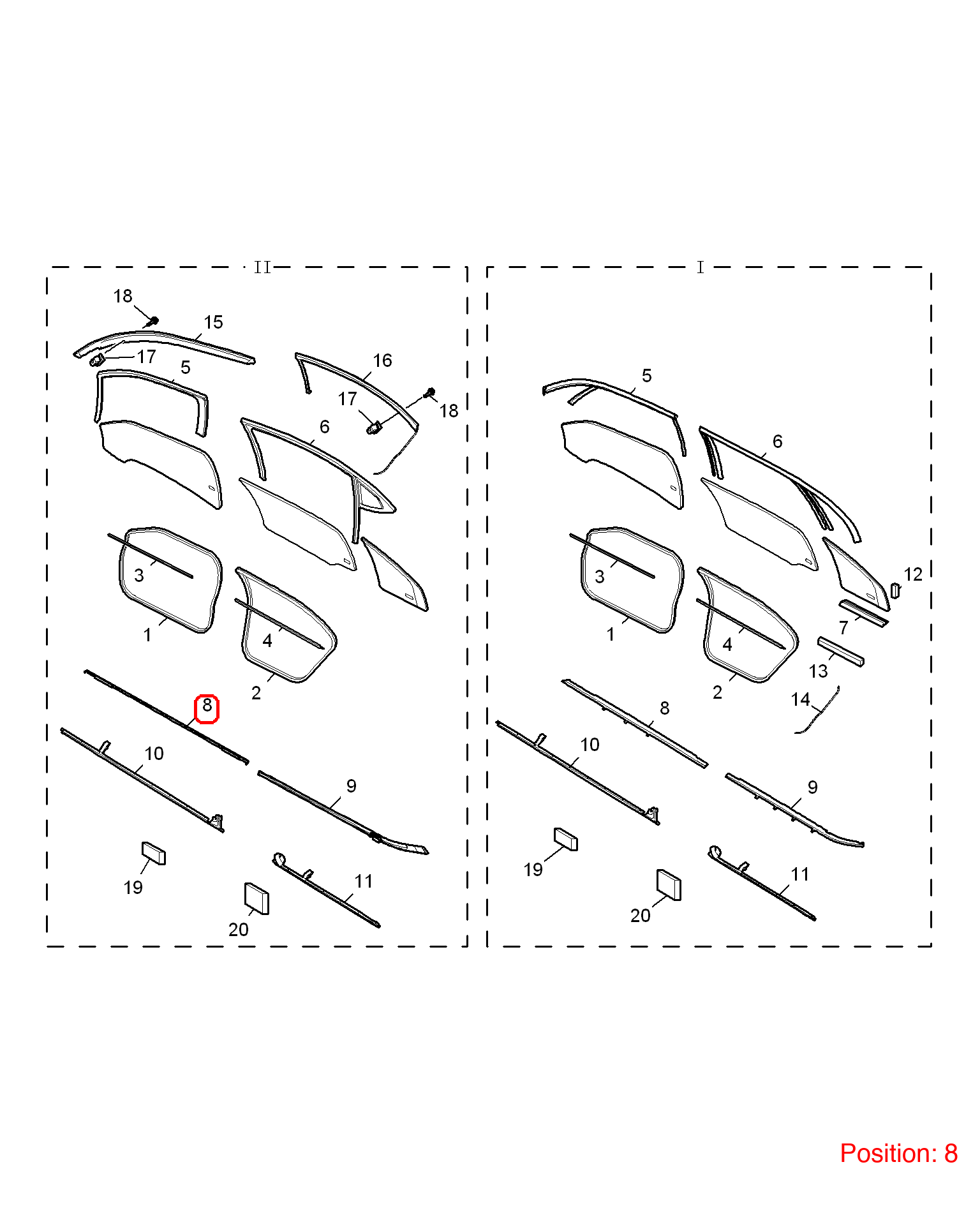 MG Door glass pressure strip OEM 10085323 FOR MG6 10085323-MG_OEM