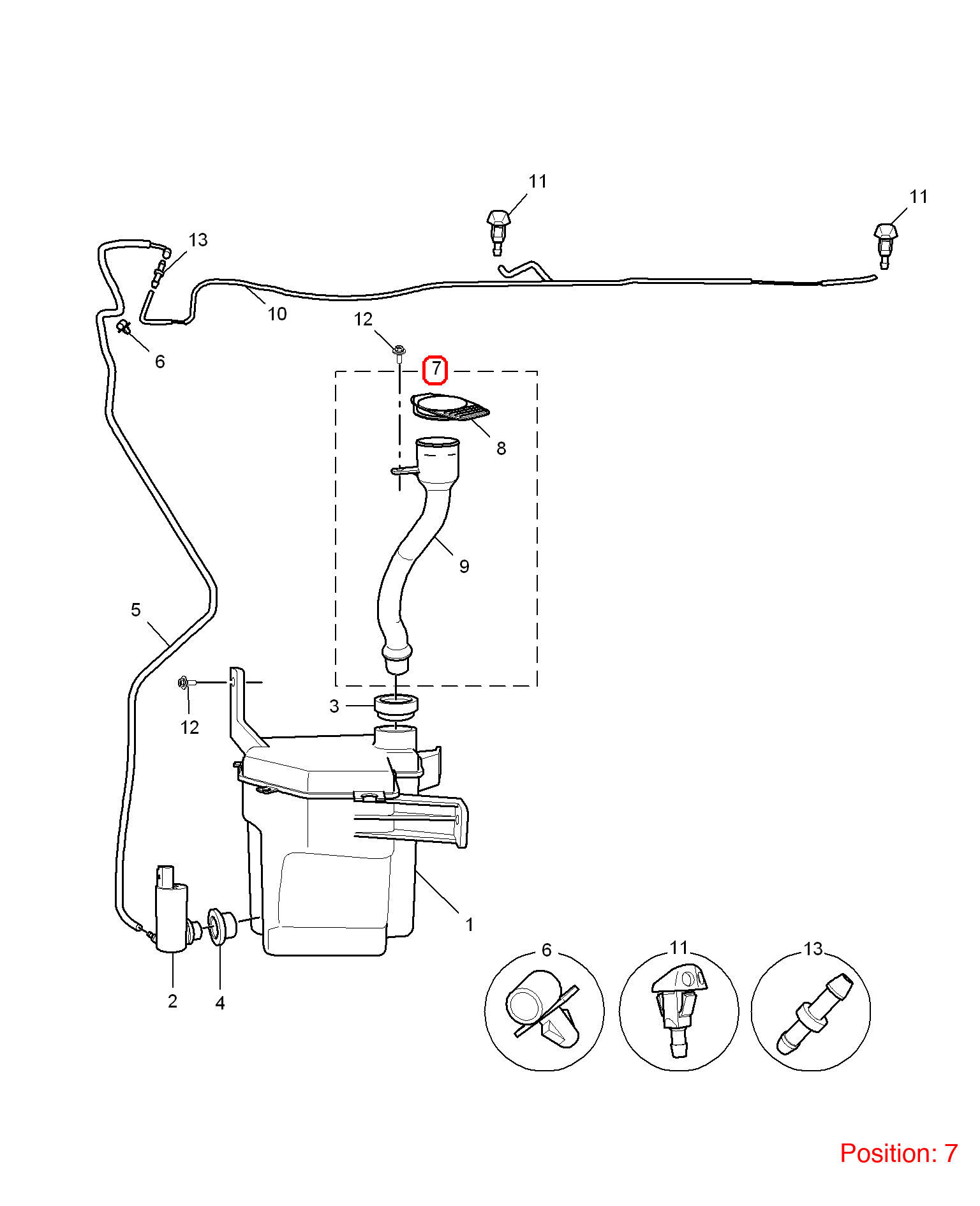 MG Wiper water pipe OEM 10086928 10086928-MG_OEM
