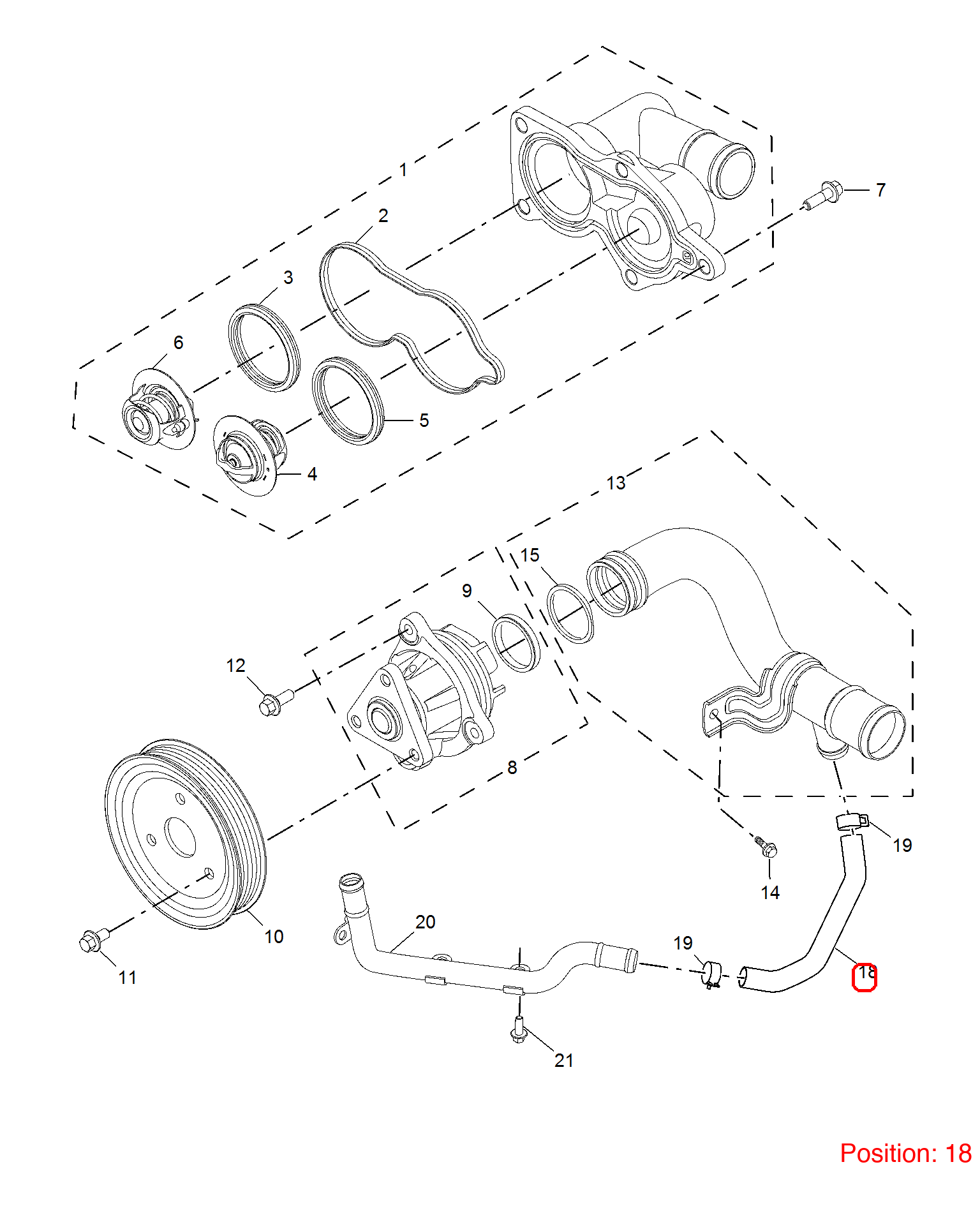 MG Water pump hose OEM 10087675 FOR MG350 MG5 10087675-MG_OEM