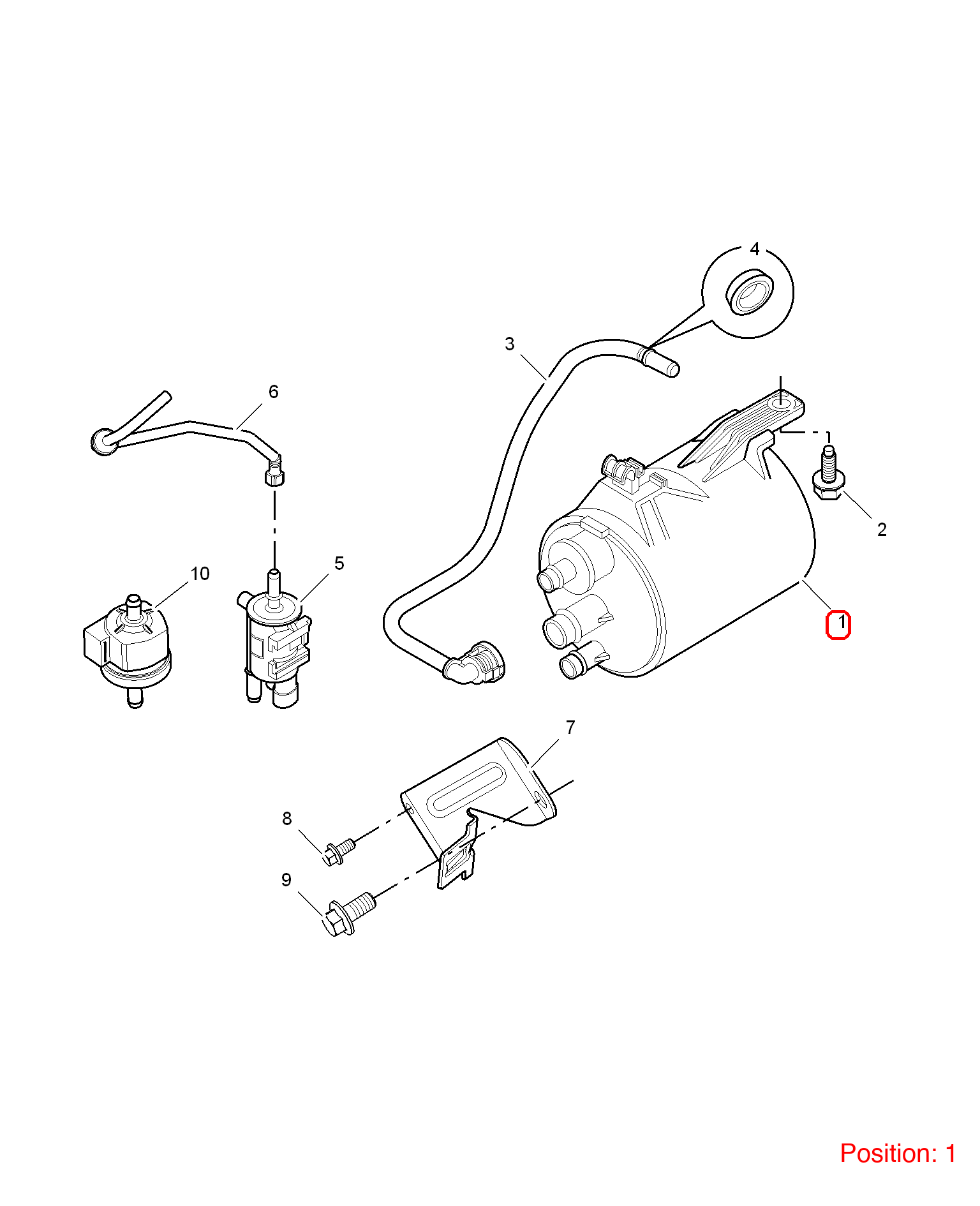 MG Activated carbon canister OEM 10087804 FOR MG6 MG550 MG750 10087804-MG_OEM