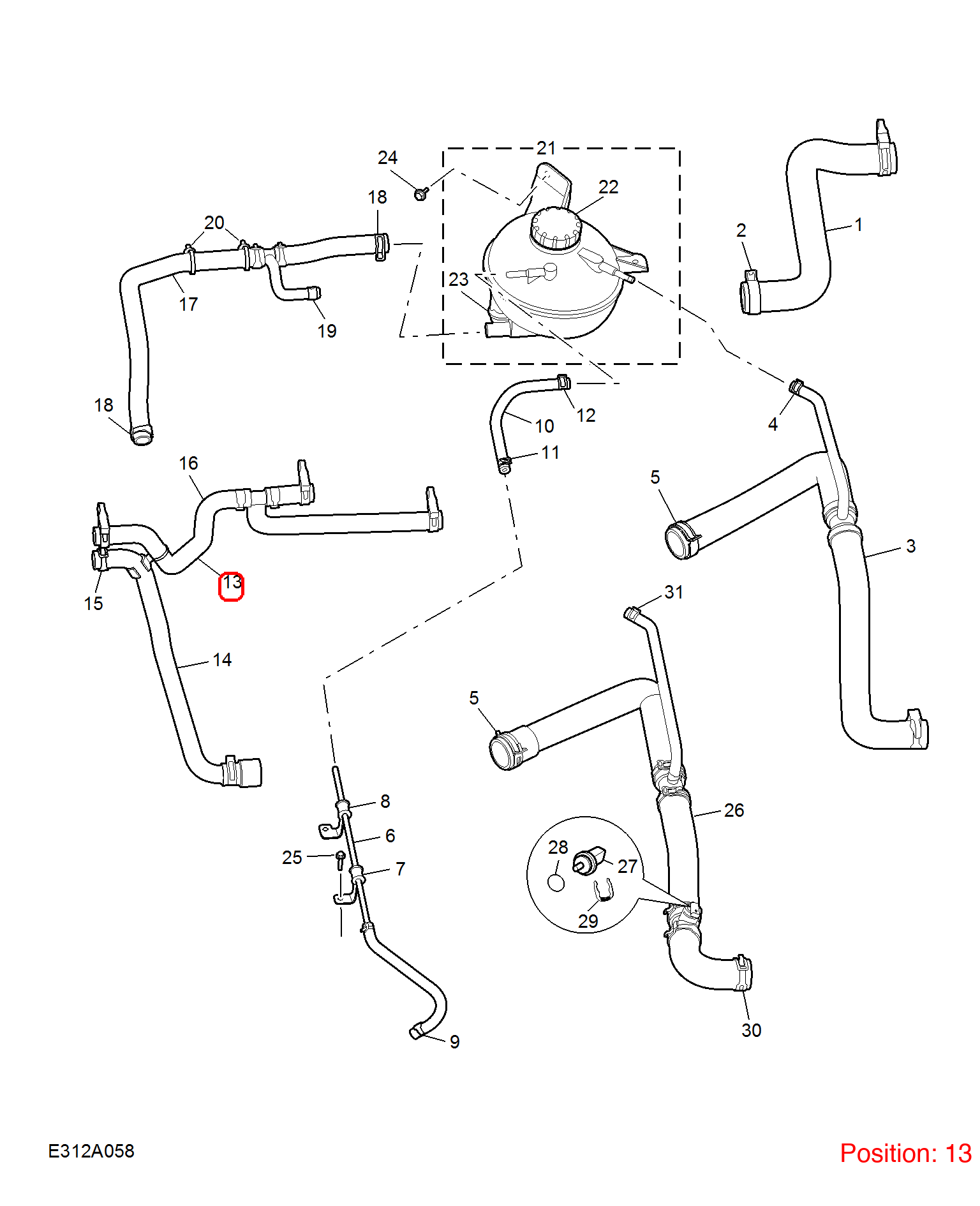 MG Coolant Inlet Hose OEM 10094797 FOR MG 10094797-MG_OEM