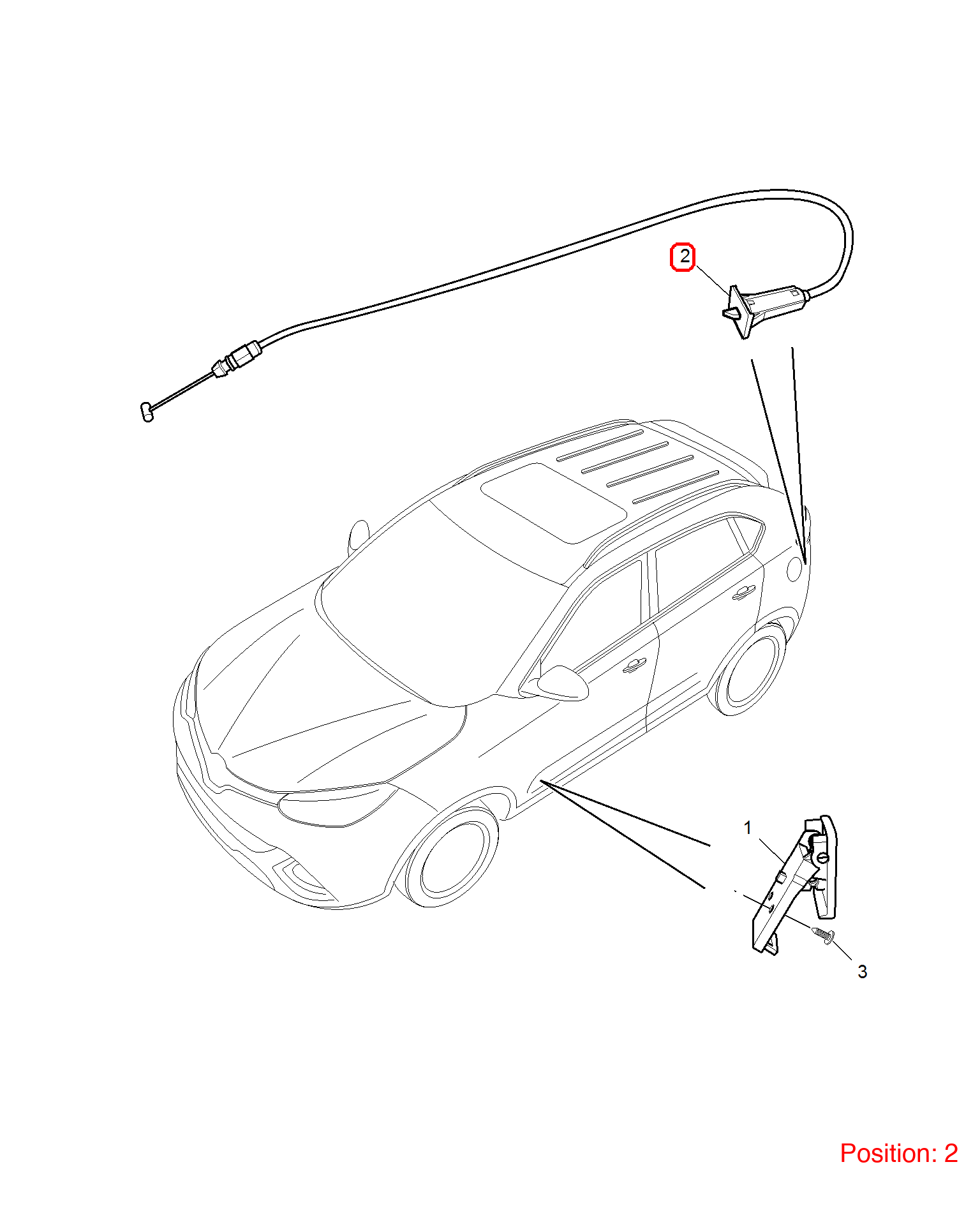 MG Fuel tank cap cable OEM 10096522 FOR MG RX5 10096522-MG_OEM