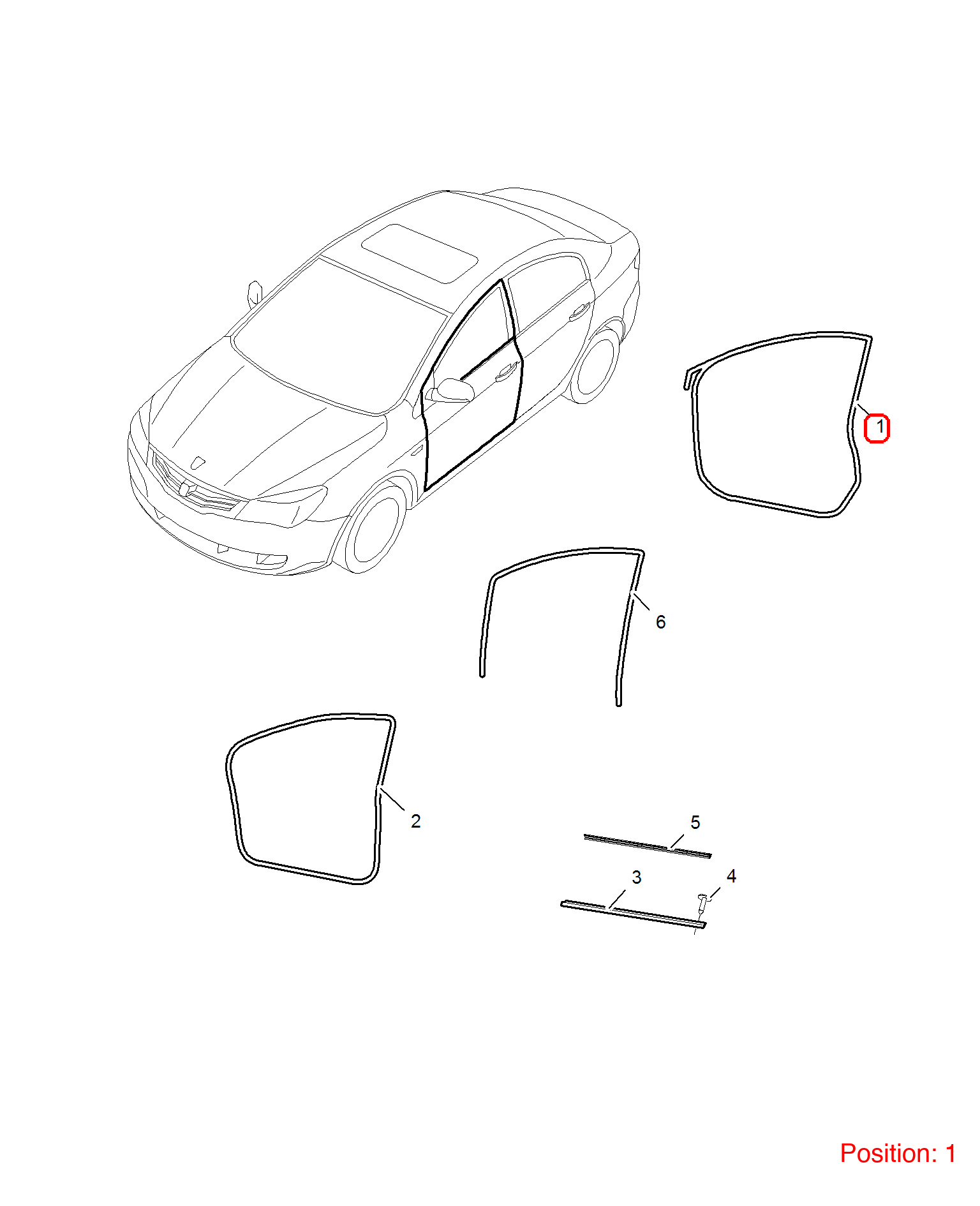 MG Door weatherstrip OEM 10099460 FOR MG350 MG5 10099460-MG_OEM