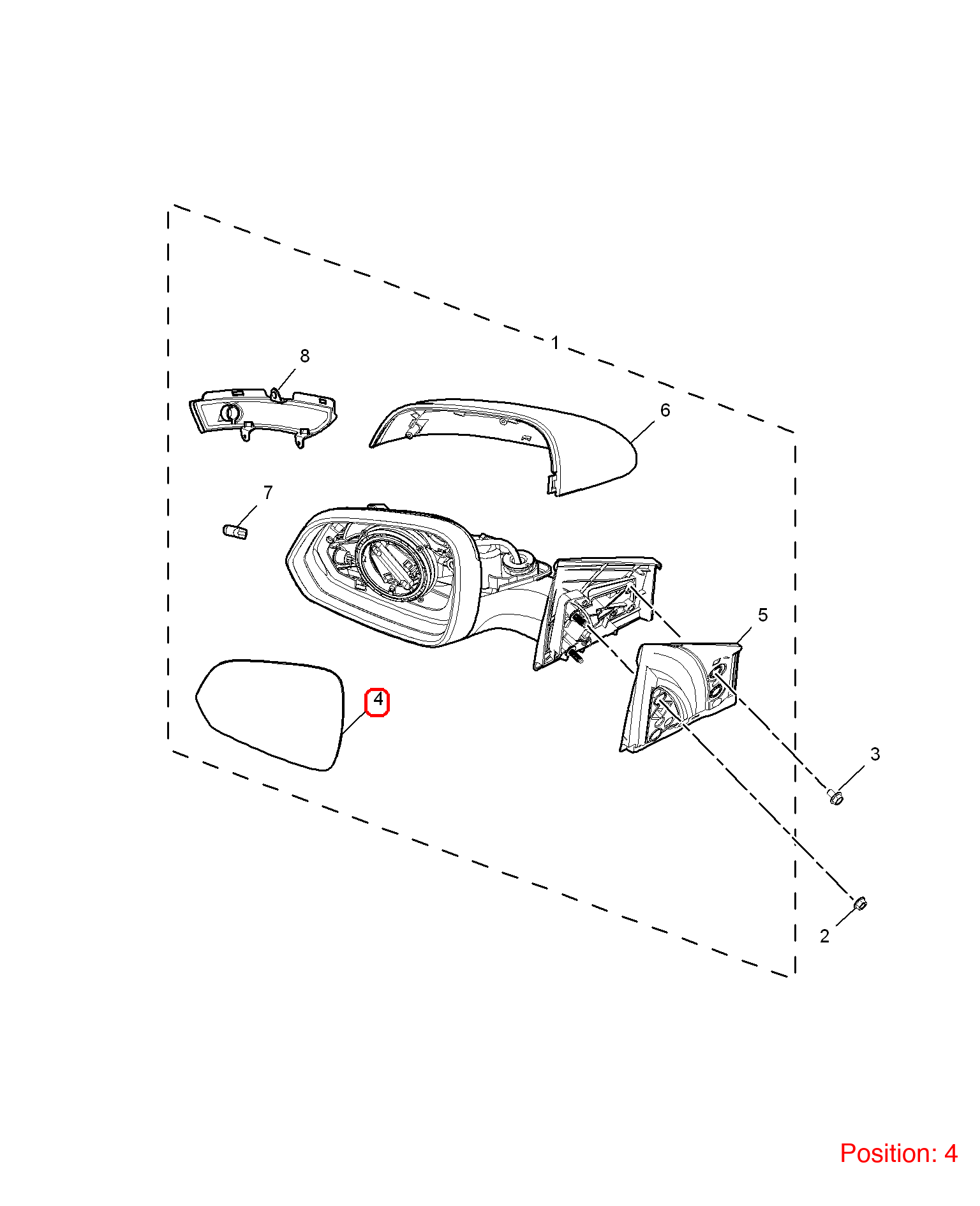 MG Reverse mirror glass OEM 10101968 10101968-MG_OEM