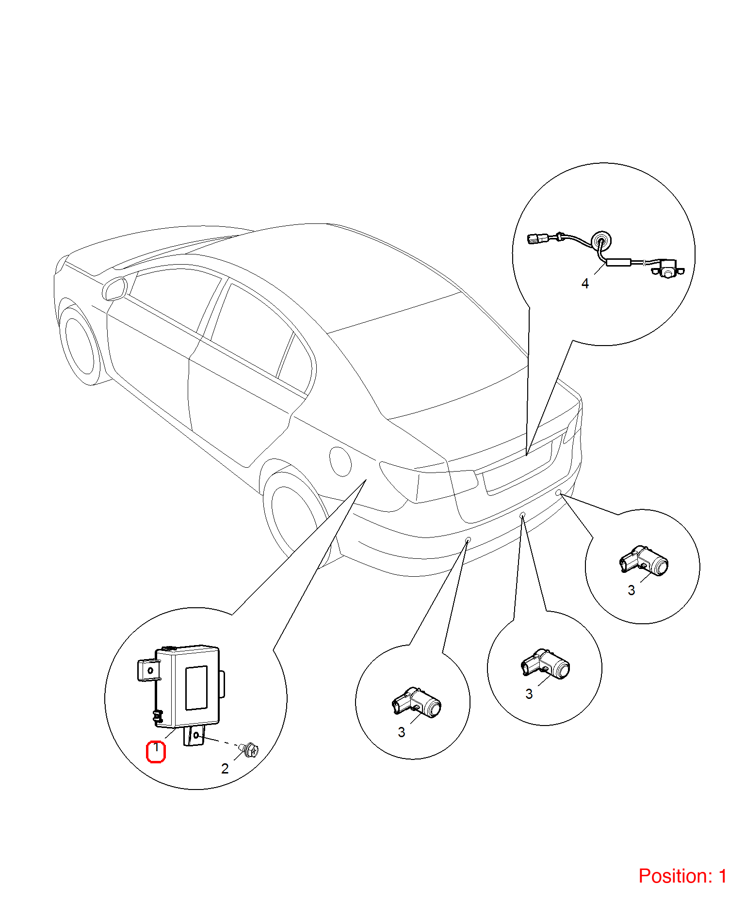 MG Reverse radar computer OEM 10102647 FOR MG3 10102647-MG_OEM