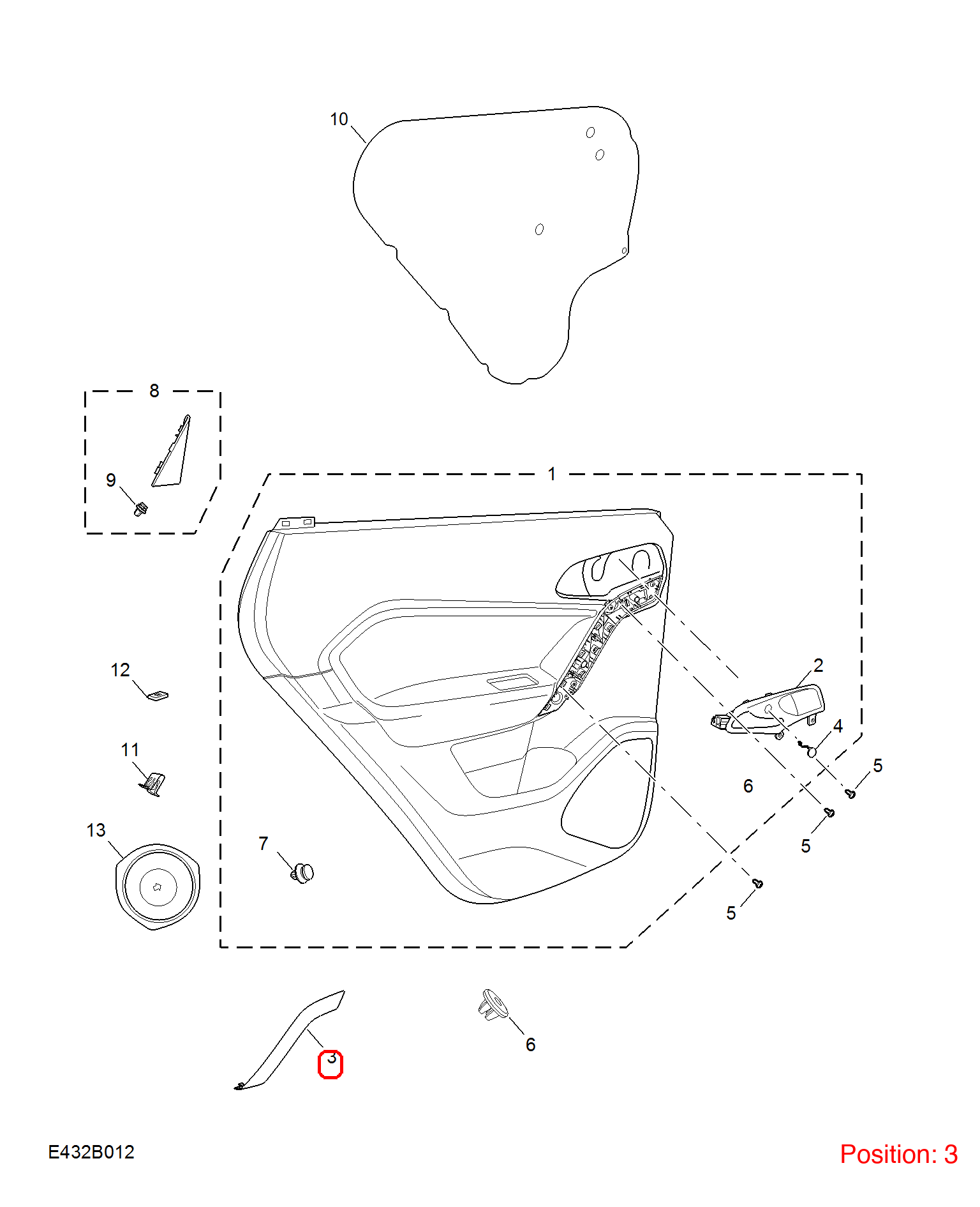 MG Door handle trim OEM 10103265 FOR MG 10103265-MG_OEM