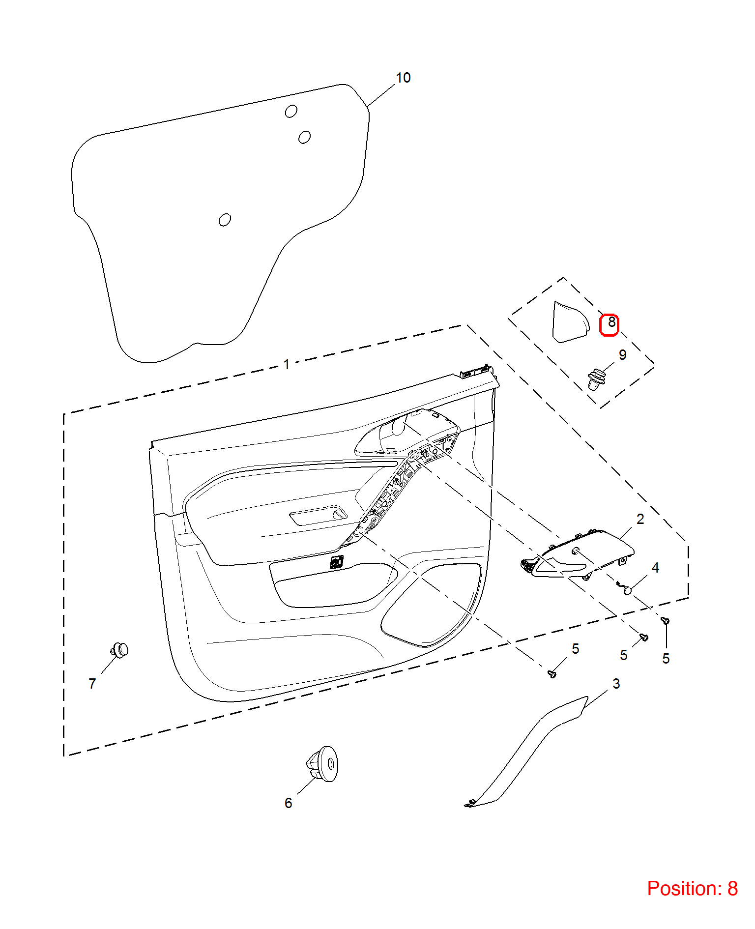 MG Reverse mirror triangle trim panel OEM 10103277 FOR MG 10103277-MG_OEM
