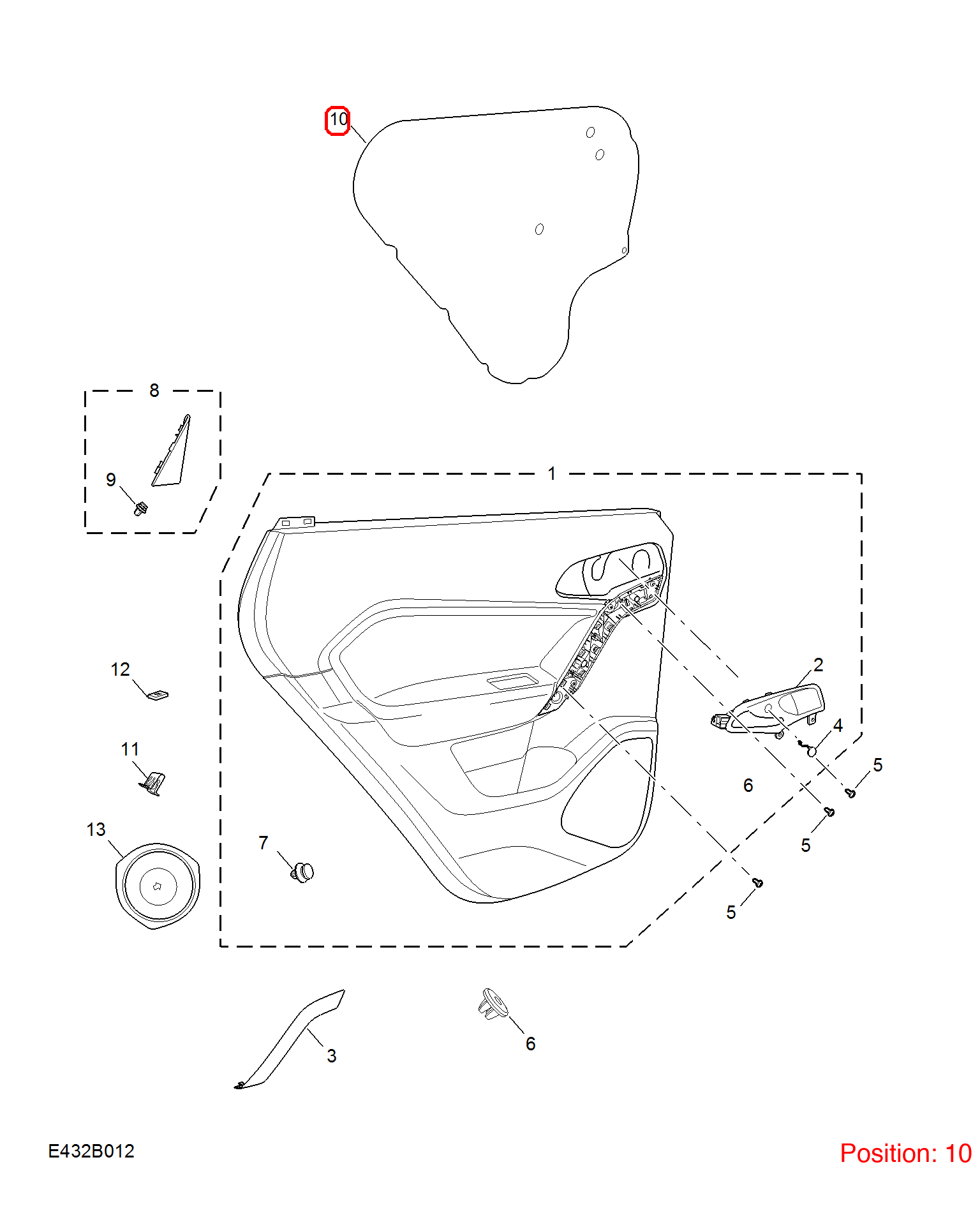 MG Door sound insulation pad OEM 10103282 FOR MG 10103282-MG_OEM