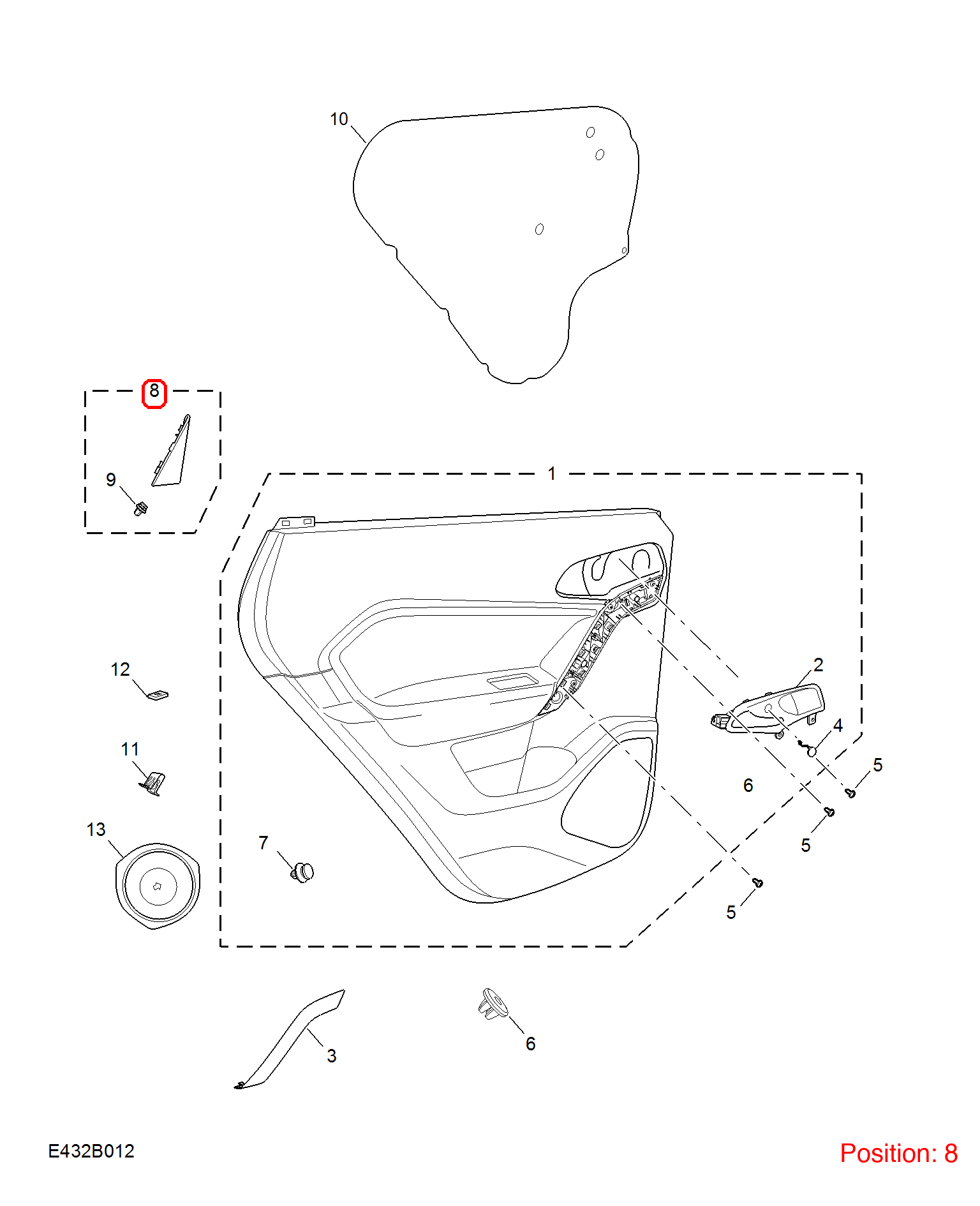 MG Triangular Glass Frame OEM 10103367 FOR MG 10103367-MG_OEM