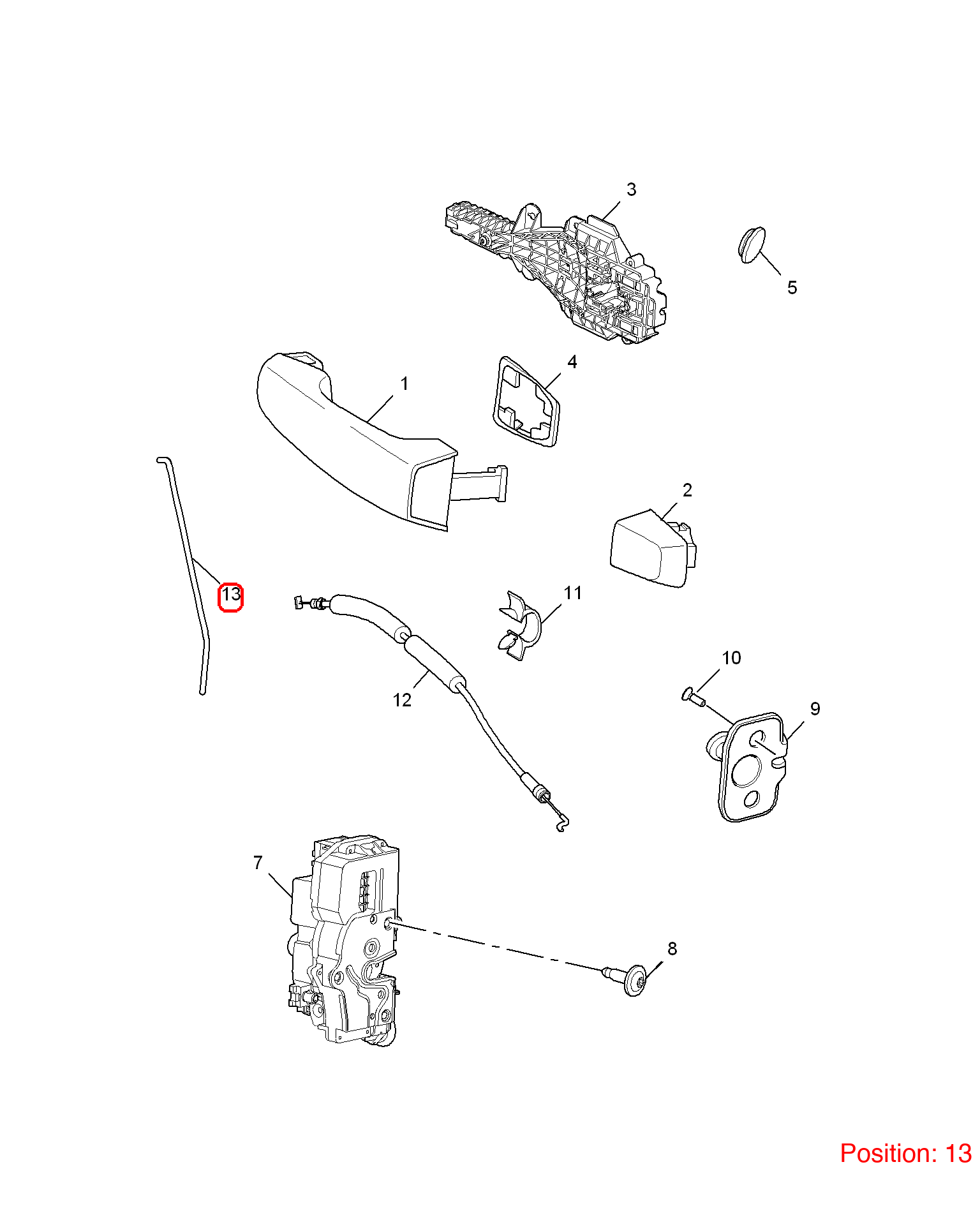 MG Door handle pull rod OEM 10103447 FOR MG 10103447-MG_OEM