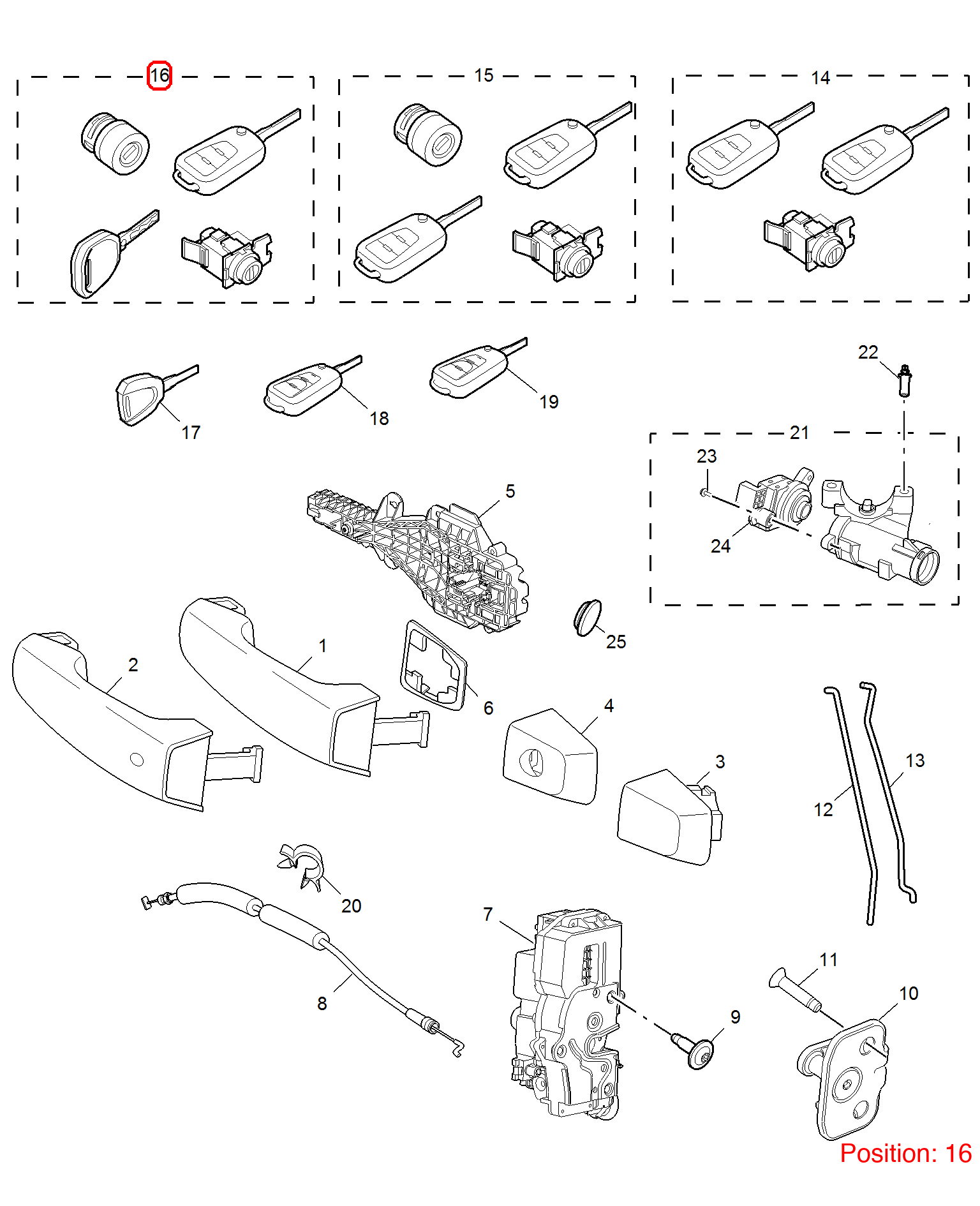 MG Full car lock OEM 10103552 FOR MG 10103552-MG_OEM