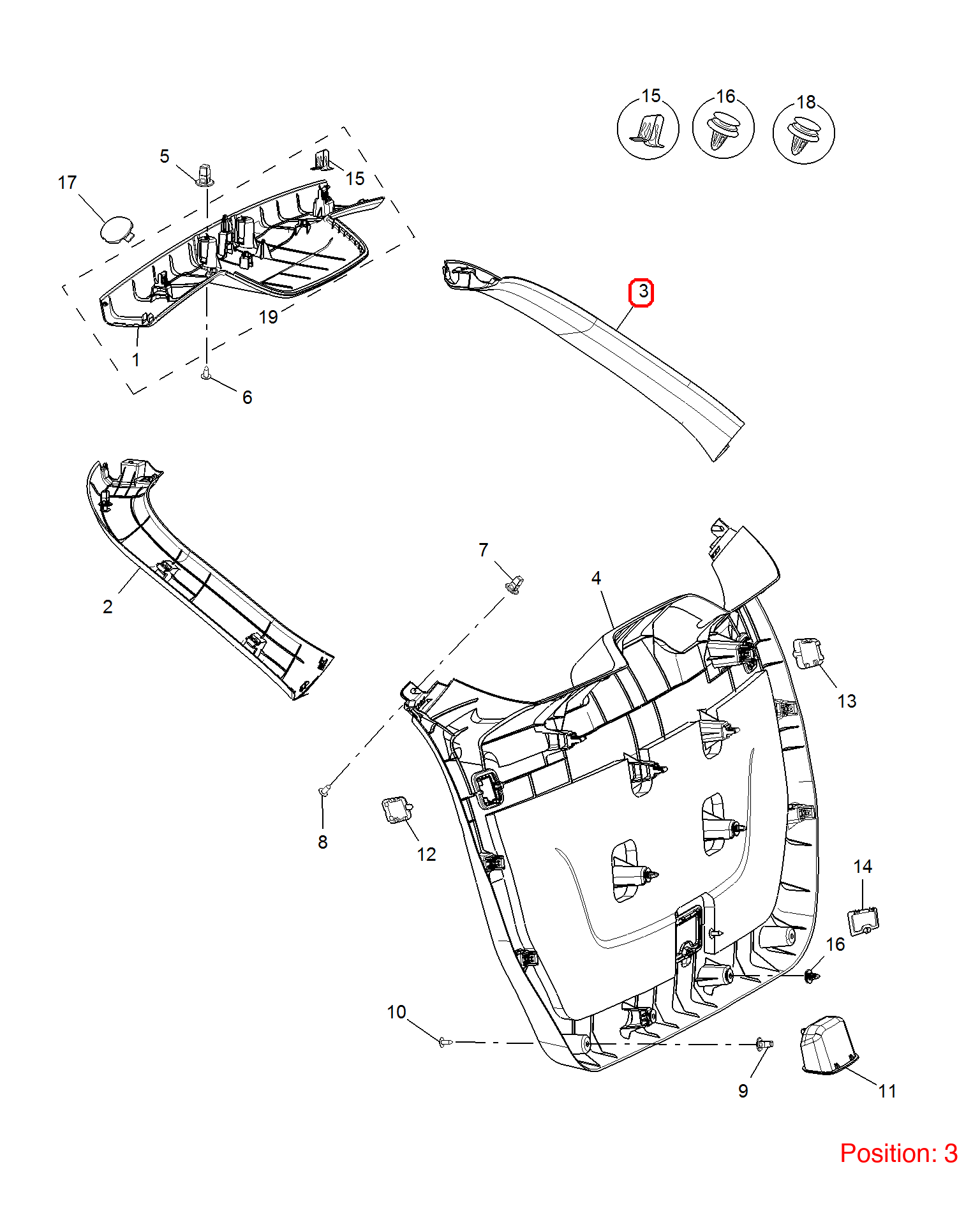 MG Tailgate trim panel OEM 10103890 FOR MG 10103890-MG_OEM
