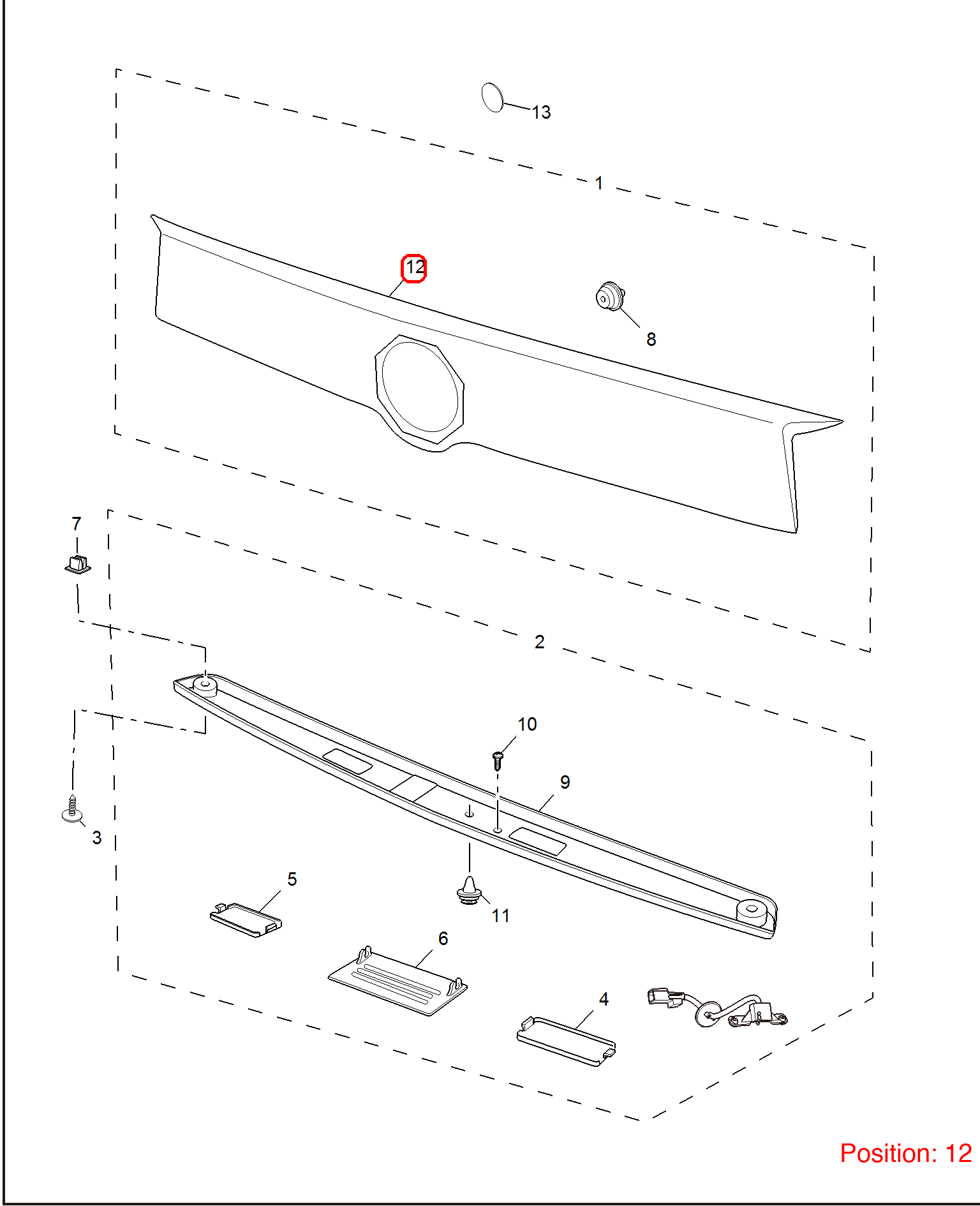 MG Tailgate exterior trim strip OEM 10104172 FOR MG 10104172-MG_OEM