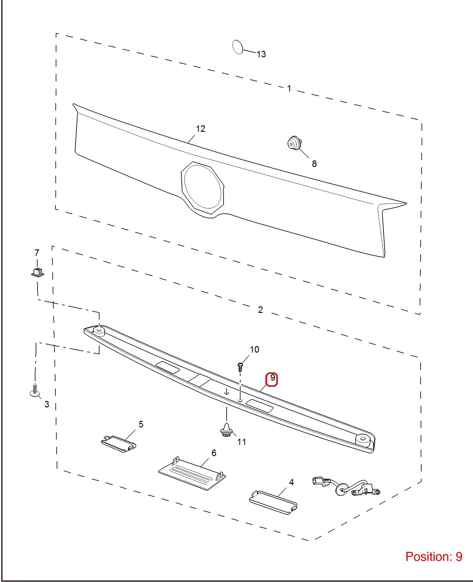 MG Tailgate exterior trim strip OEM 10104340 FOR MG 10104340-MG_OEM