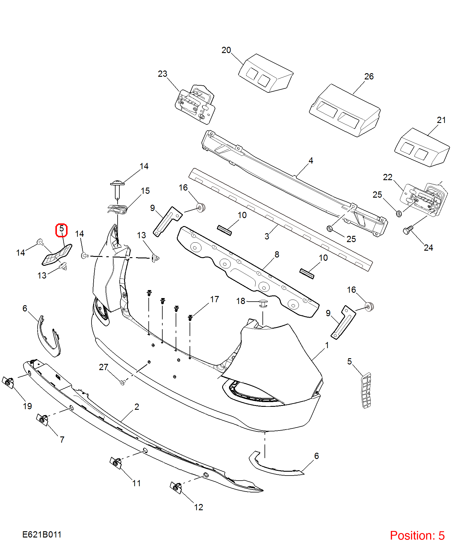 MG Bumper Cover Bracket OEM 10105594 FOR MG 10105594-MG_OEM