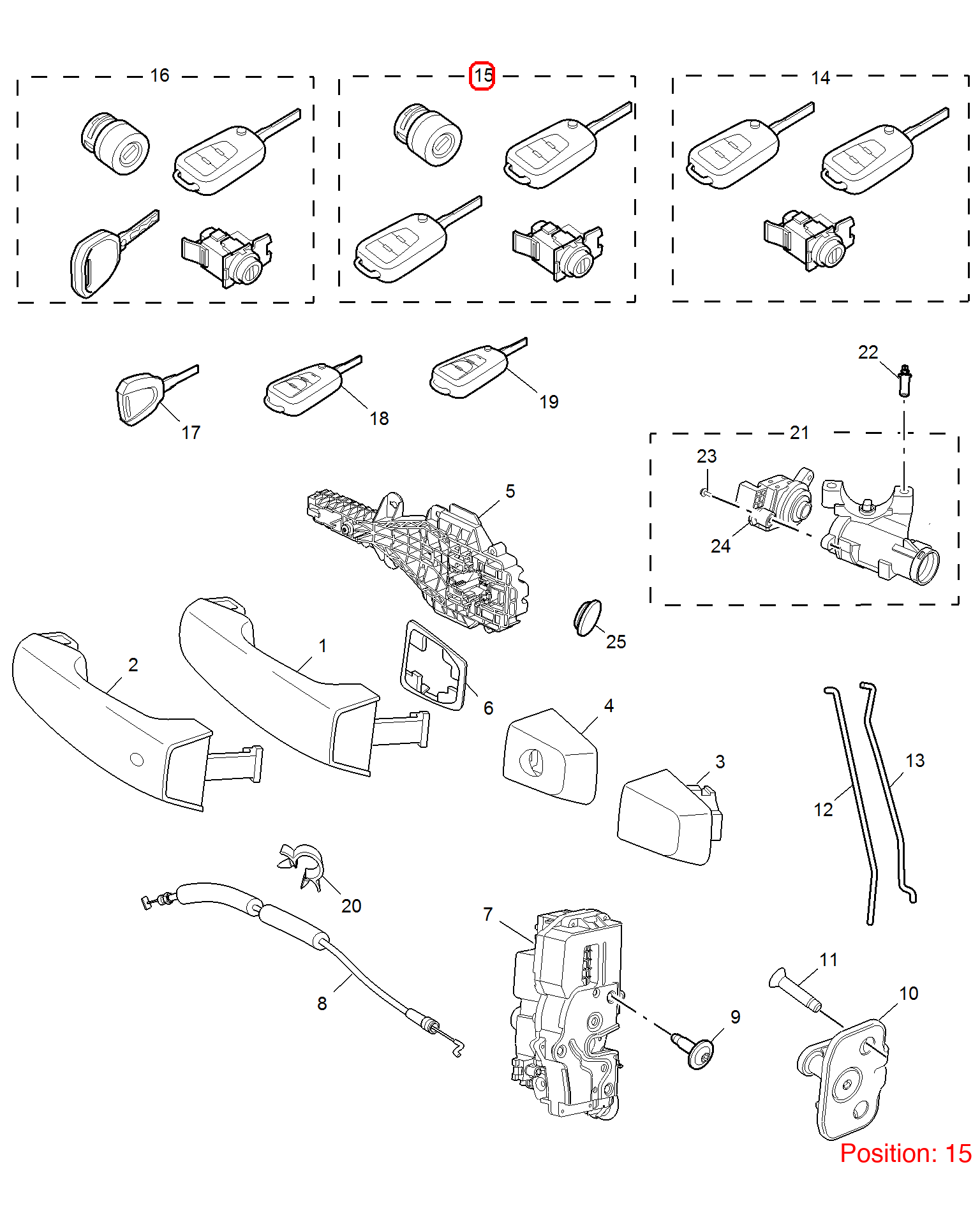 MG Full car lock OEM 10107272 FOR MG 10107272-MG_OEM