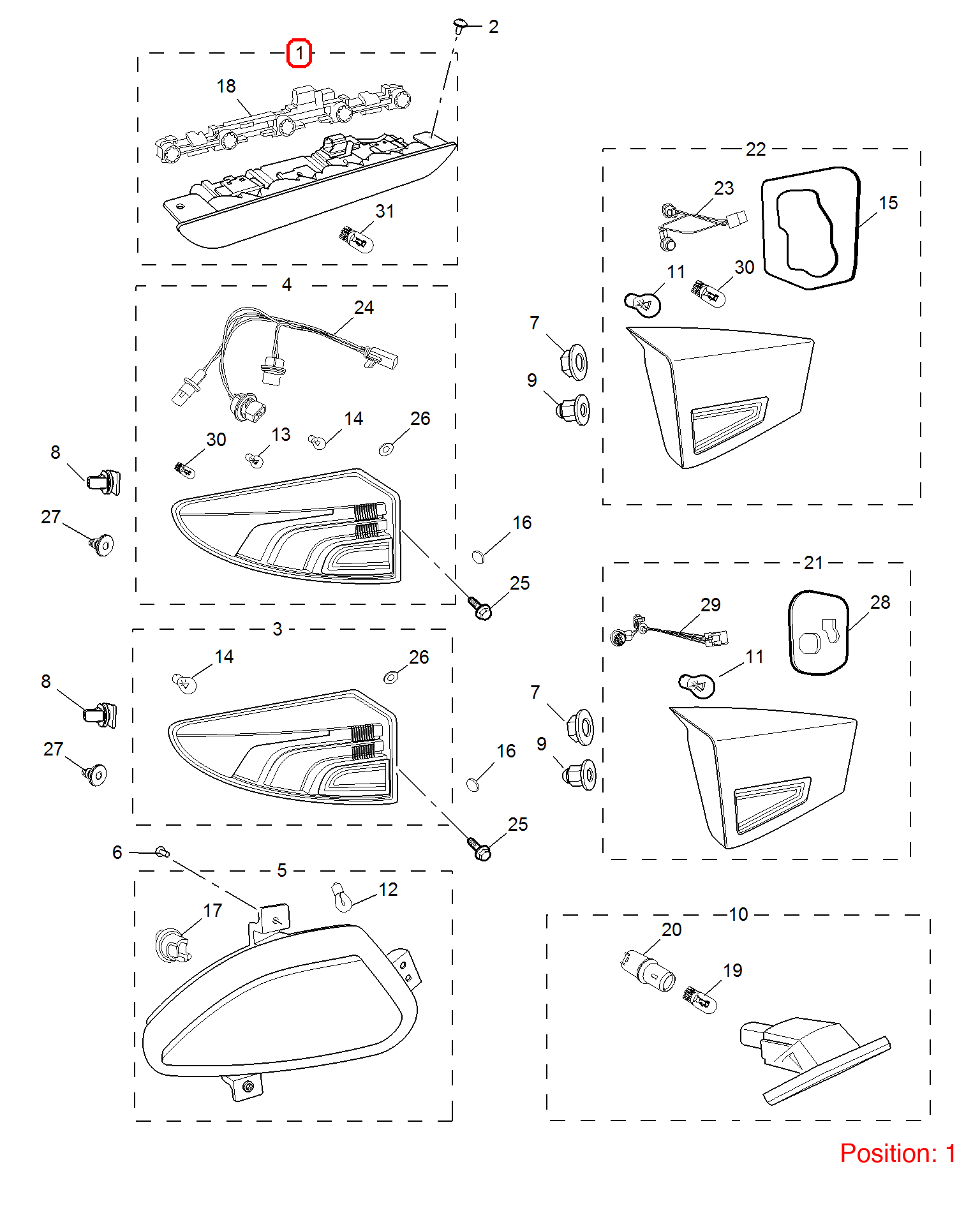 MG High mount brake light OEM 10112110 FOR MG 10112110-MG_OEM
