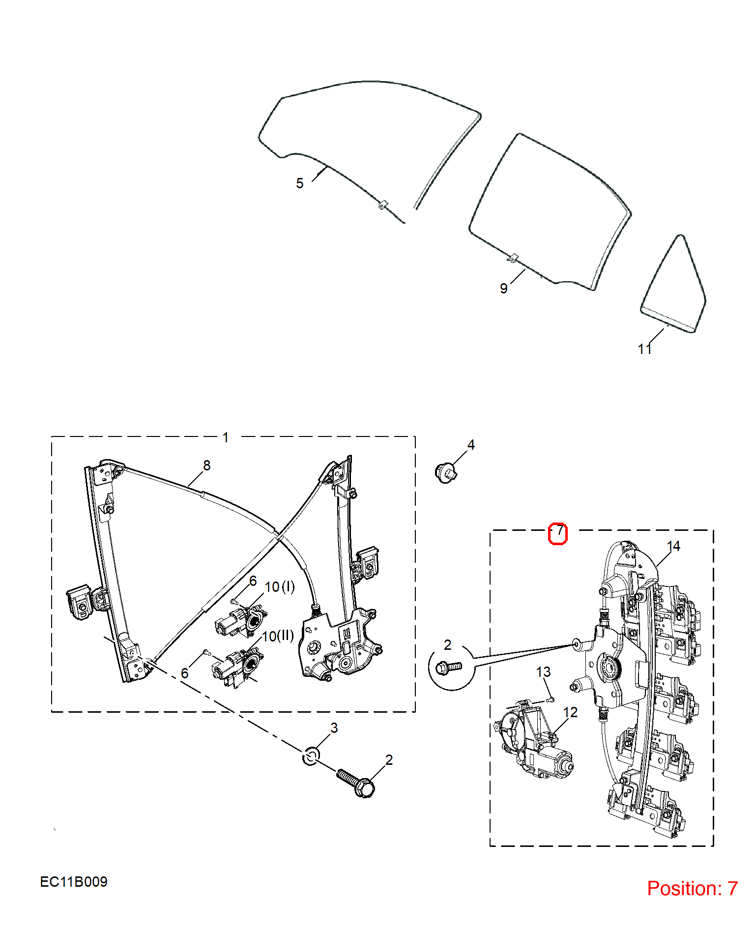 MG Rear Left Door Window Regulator OEM 10124272 FOR MG6 MG550 10124272-MG_OEM